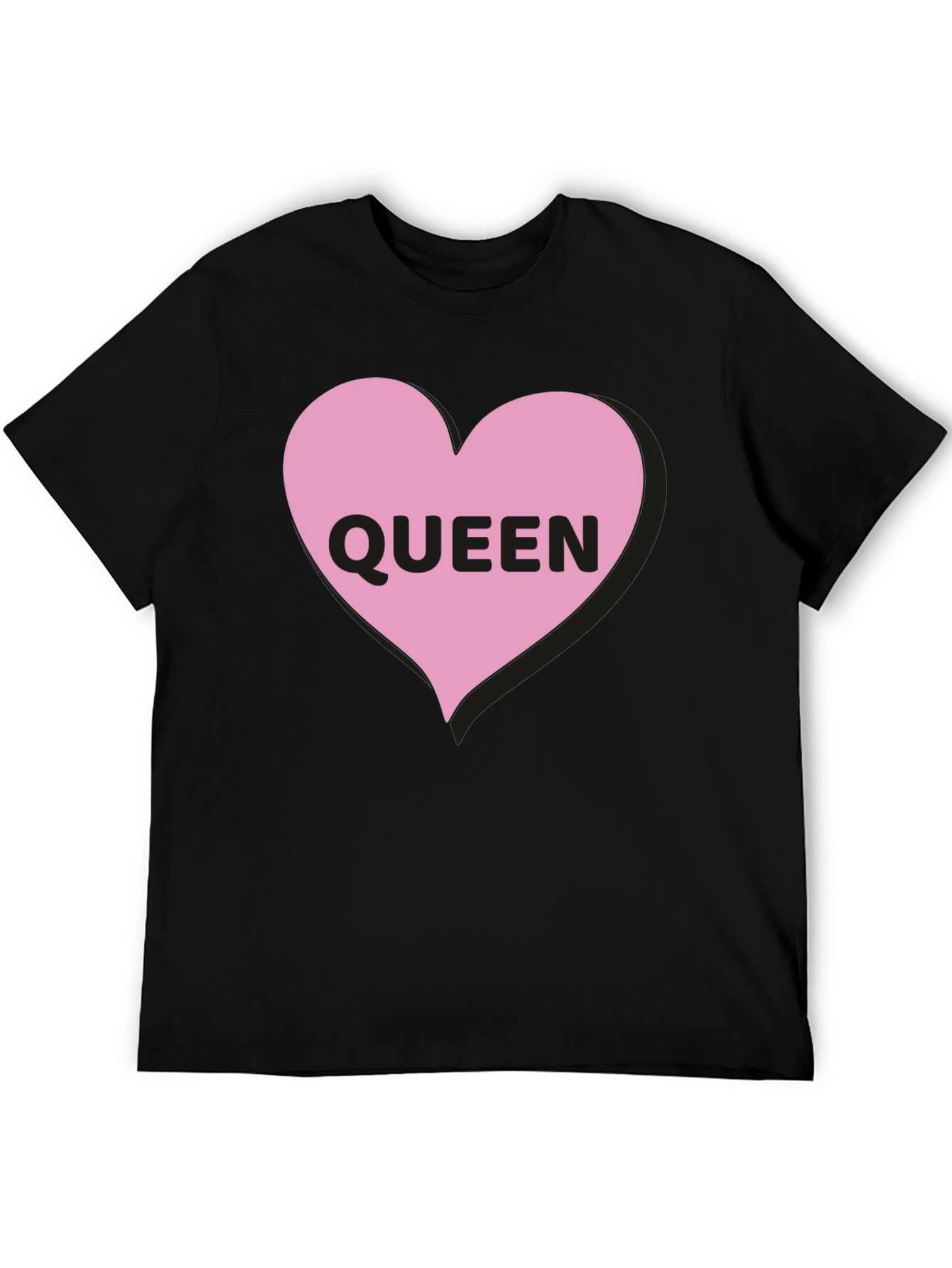 Black Queen Heart Graphic Black T-Shirt view 5