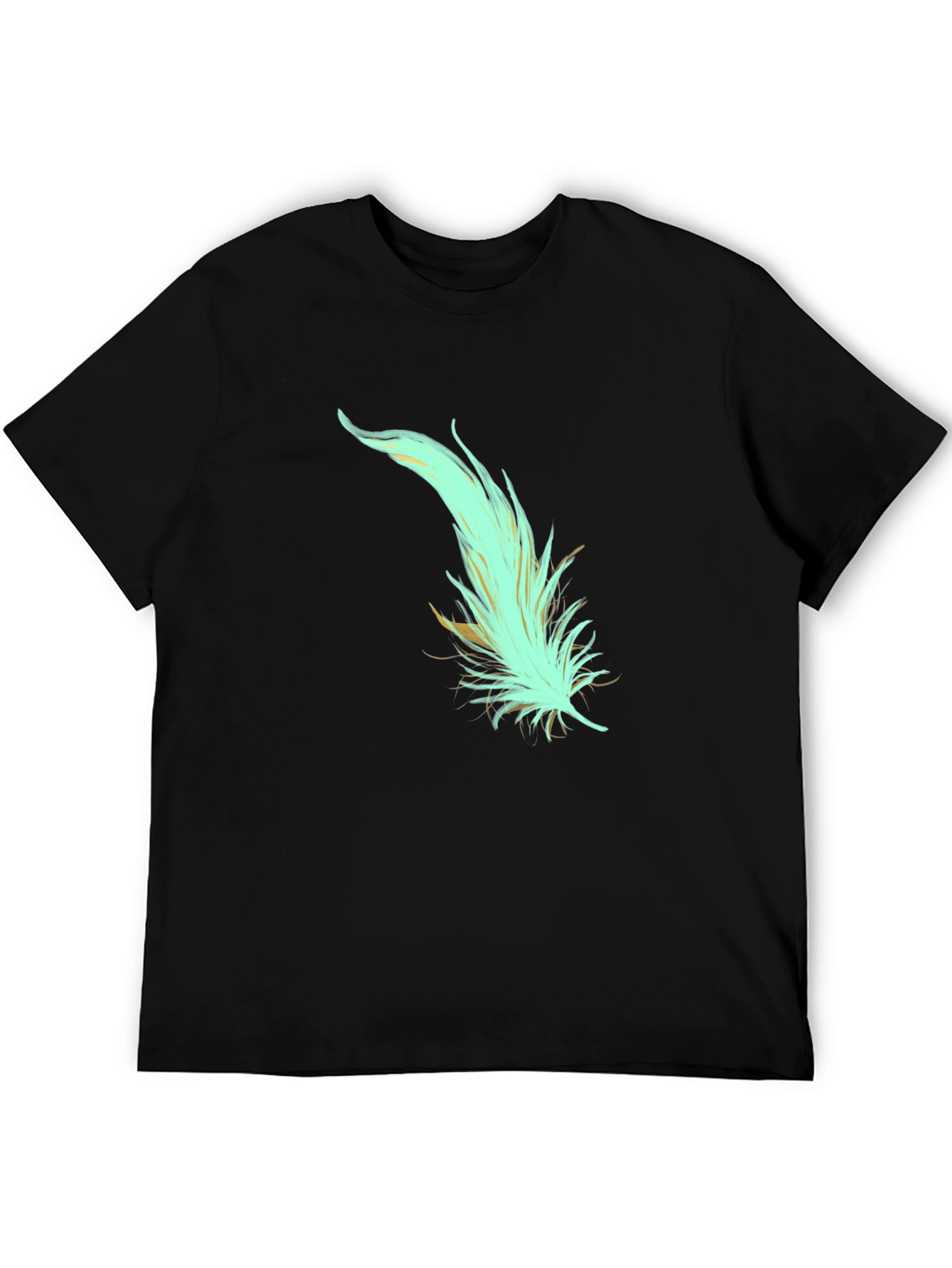 Black Feather Graphic Tee - Soft Cotton Blend, Stylish Design view 5