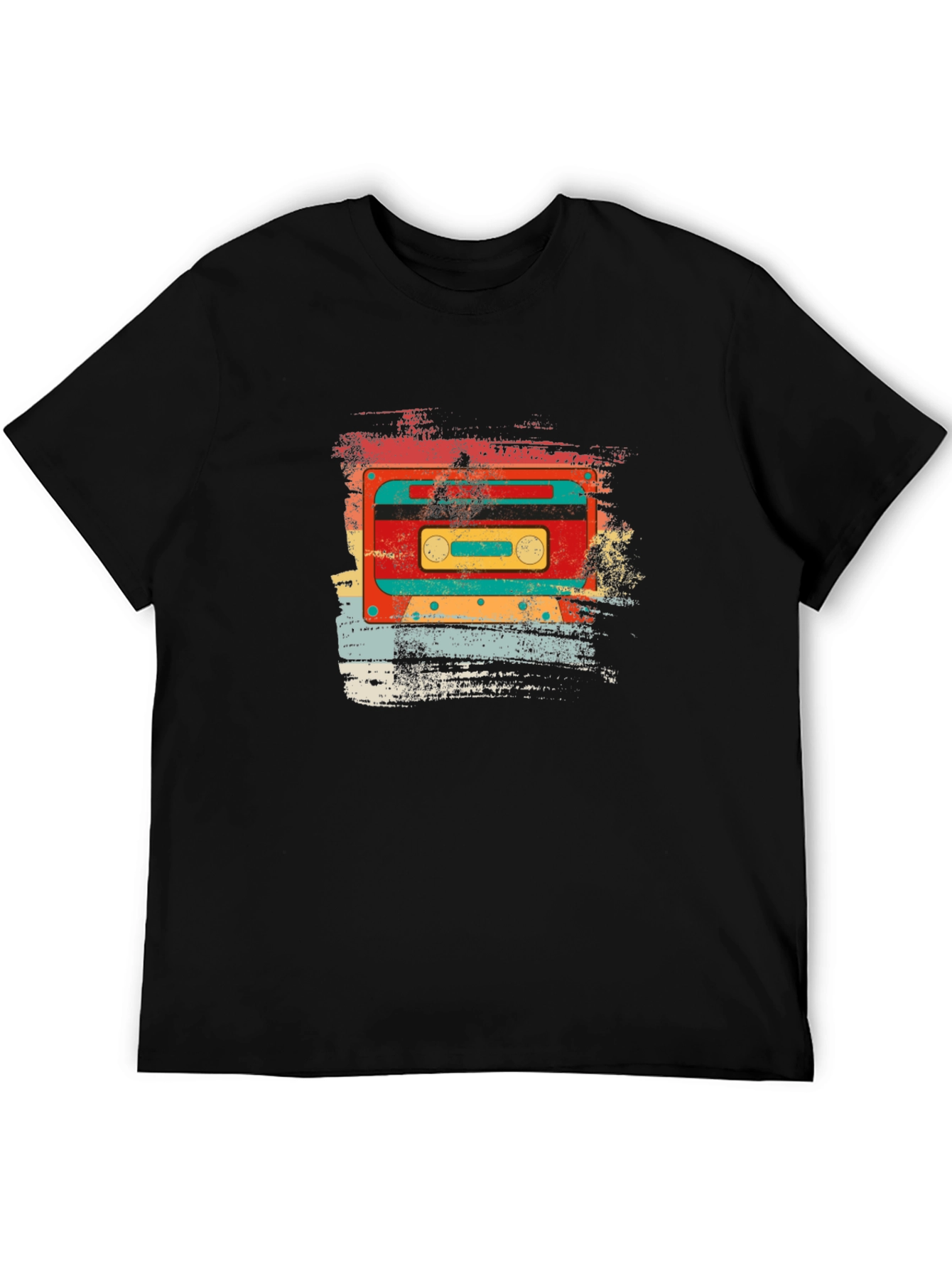 Black Retro Cassette Tape Graphic T-Shirt - Vintage Style Black Tee view 5
