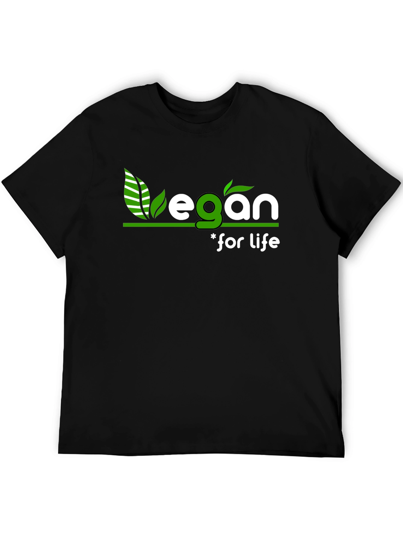 Black Vegan for Life Graphic Tee - Stylish Black T-Shirt view 5