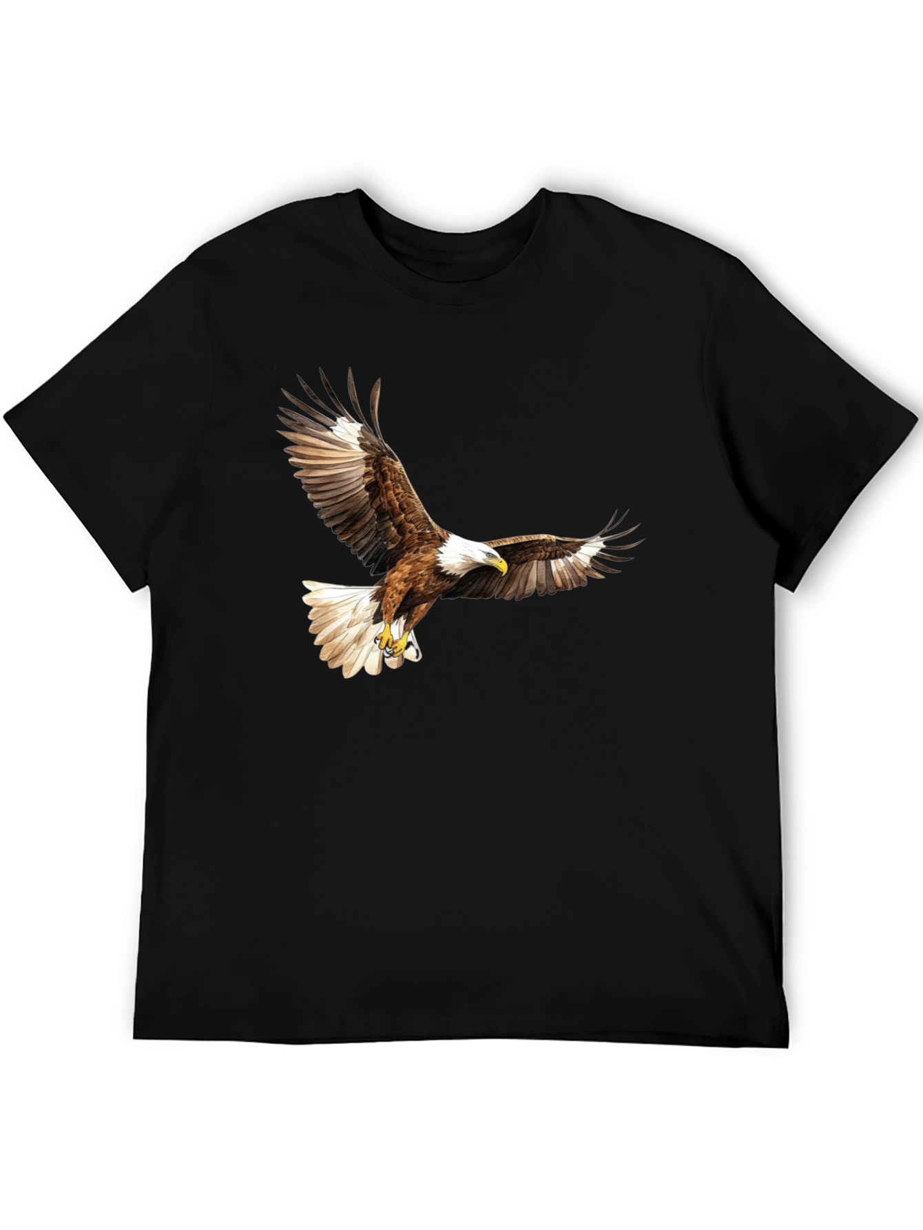 Black Black Eagle Print Graphic Tee view 5
