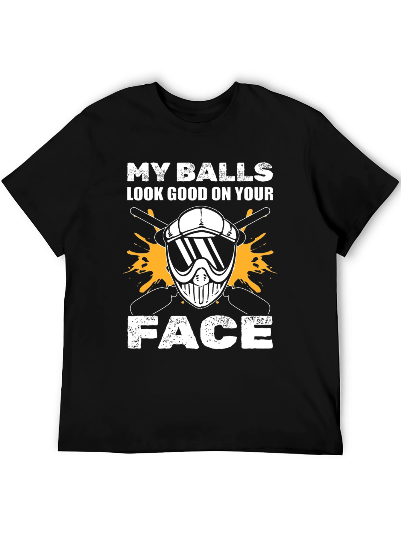 Black Funny Graphic T-Shirt - My Balls Look Good On Your Face view 5