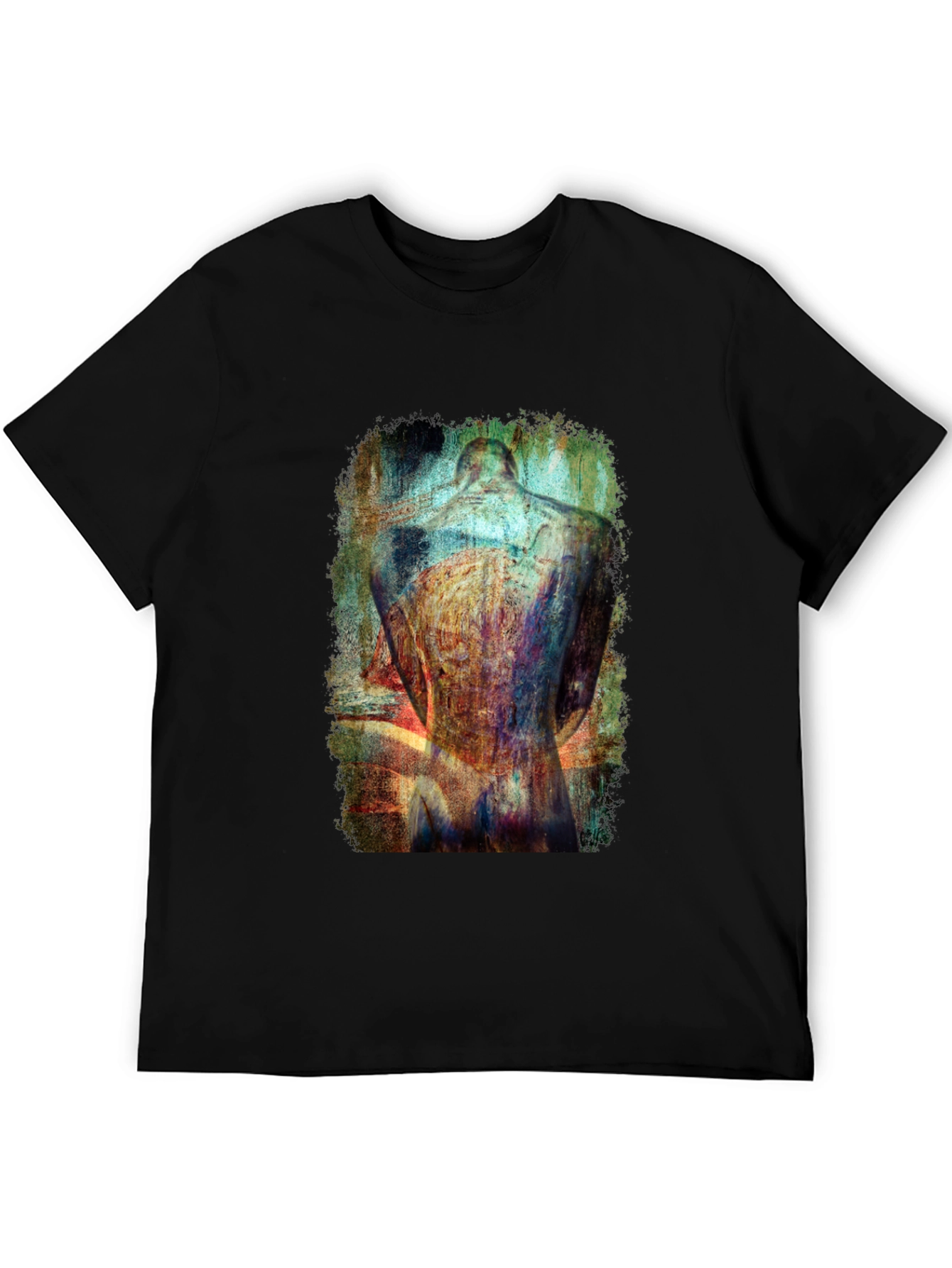 Black Abstract Back Graphic T-Shirt - Modern Art Tee view 5