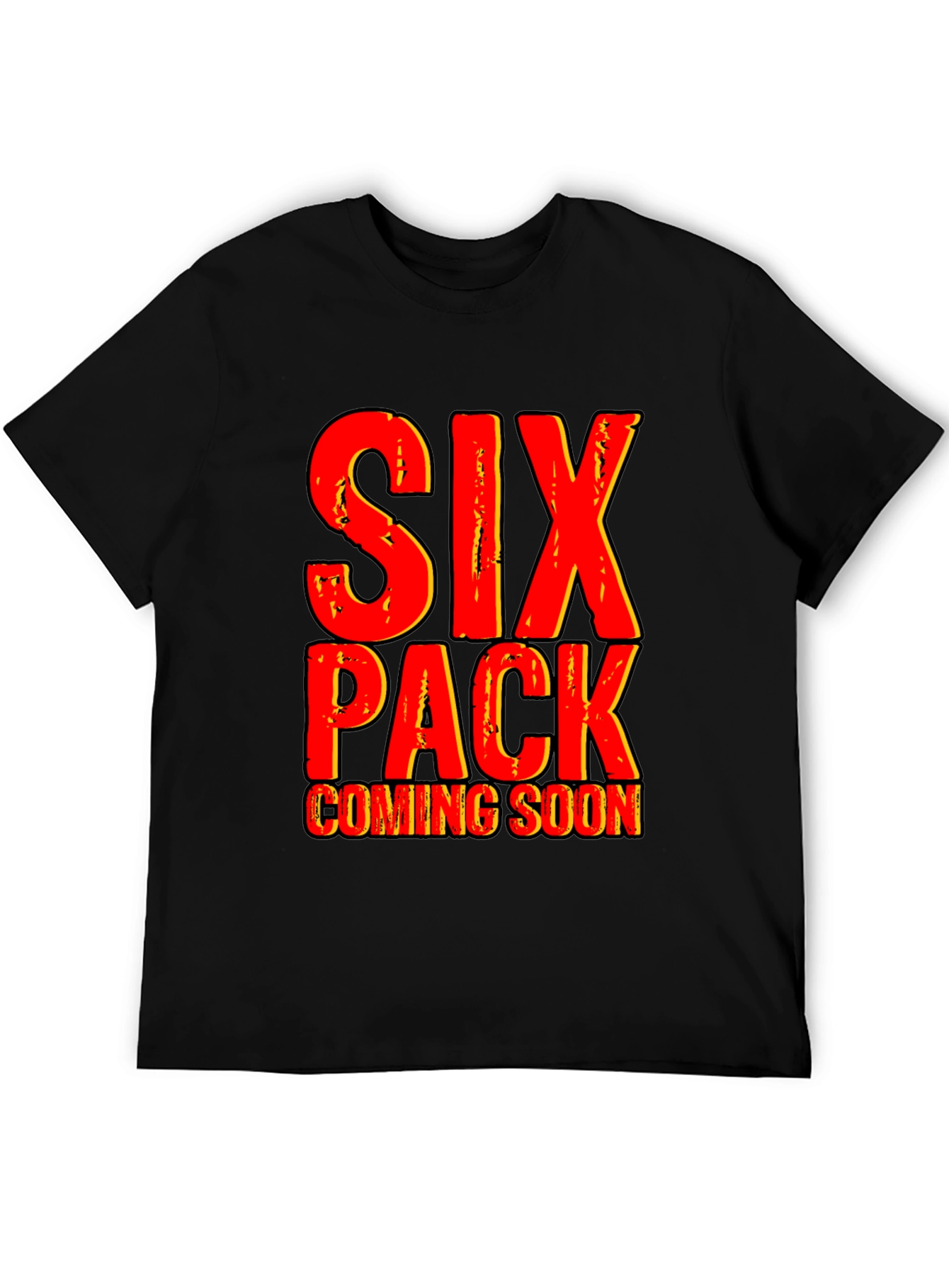 Black Six Pack Coming Soon Funny Graphic Tee view 5