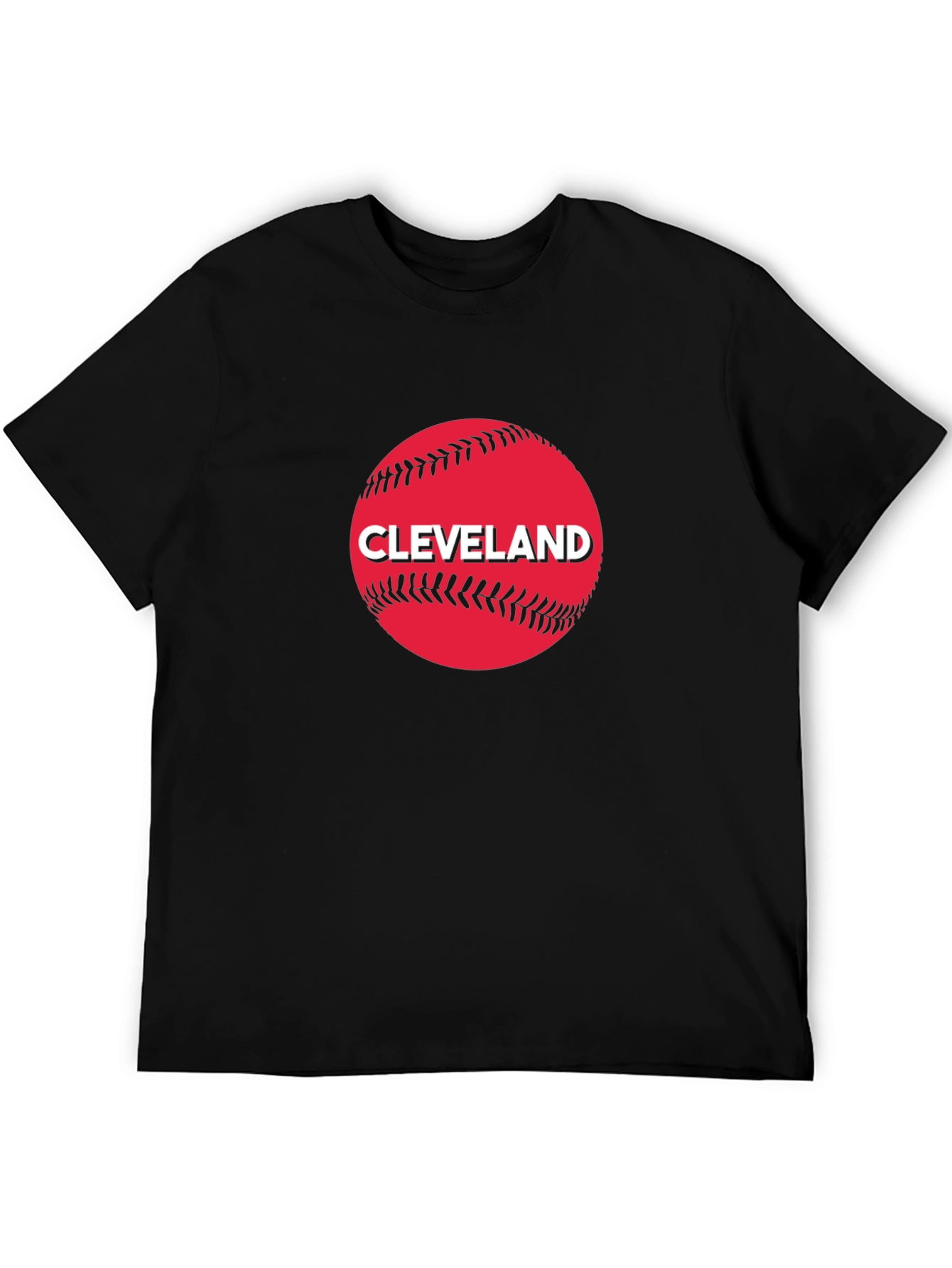 Black Cleveland Baseball Fan T-Shirt - Classic Design view 5