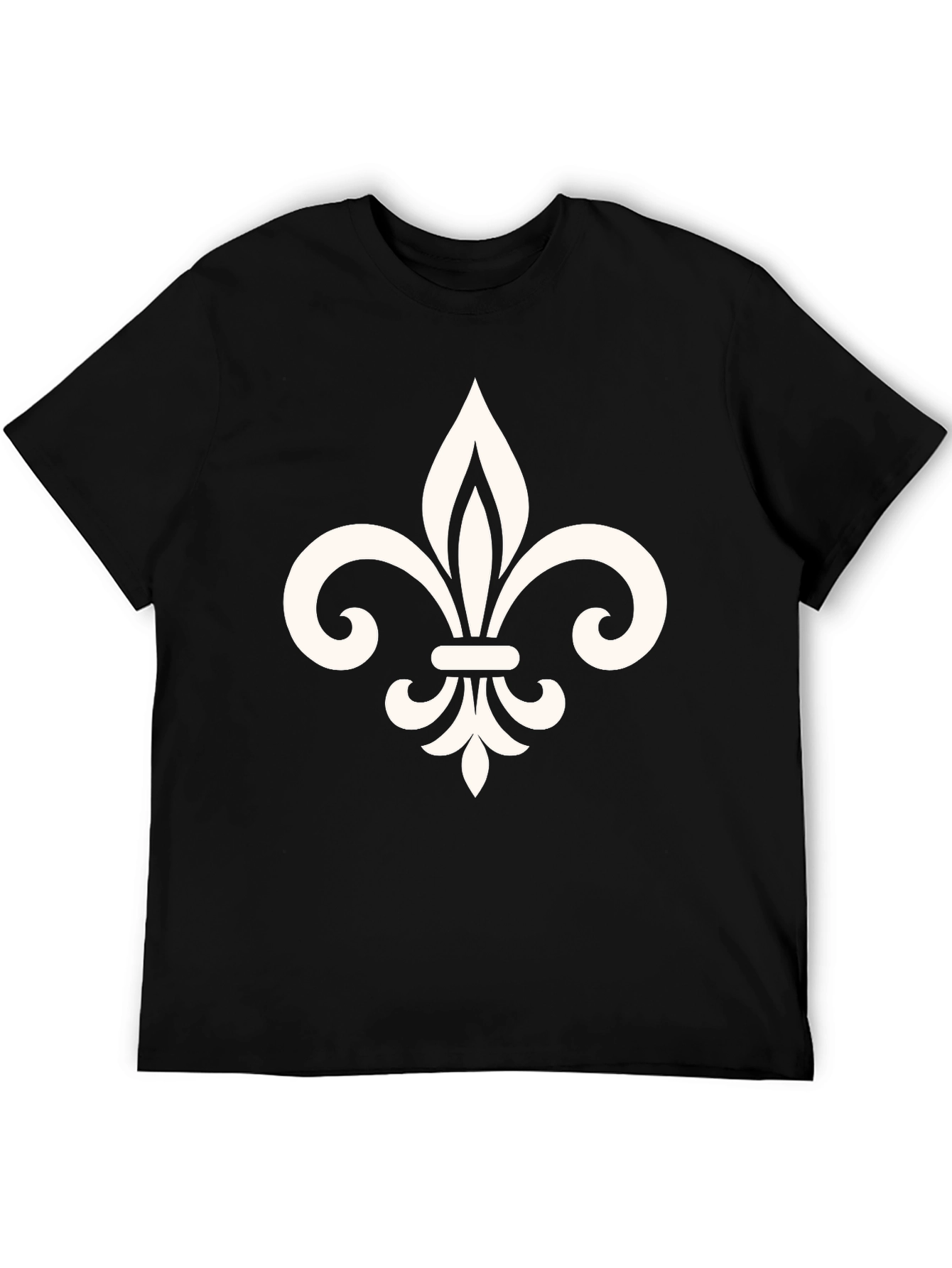 Black Fleur-de-lis Graphic Tee - Stylish Unisex Design view 5
