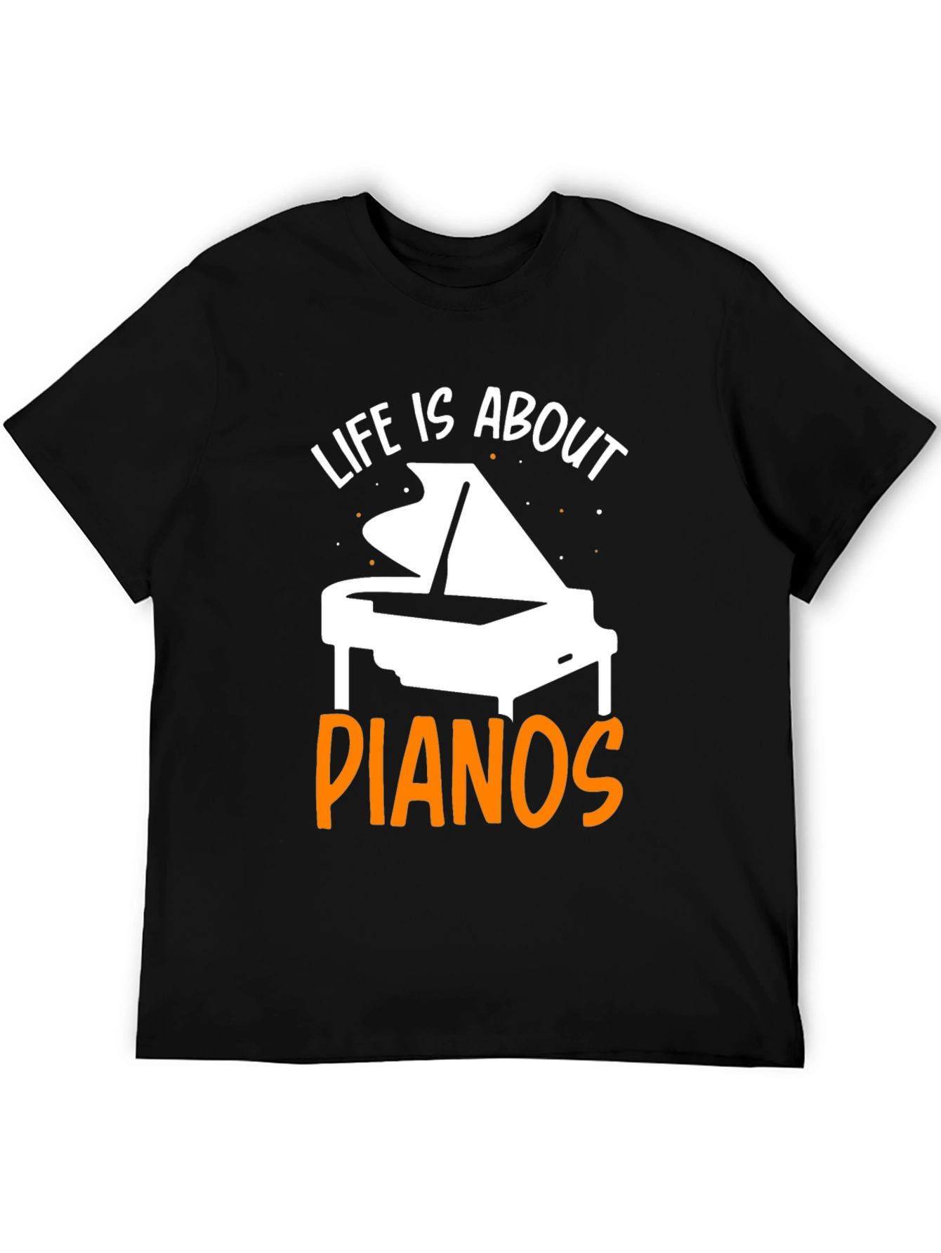 Black Life Is About Pianos Black T-Shirt view 5