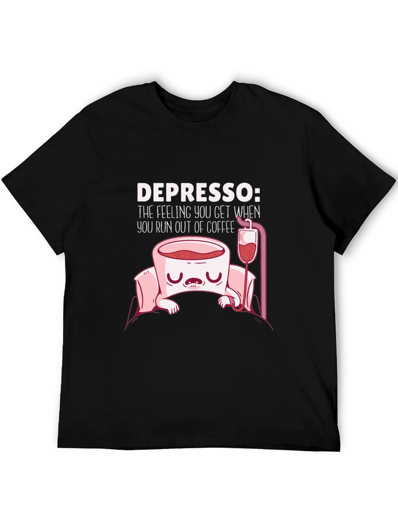 Black Depresso Funny Coffee T-Shirt view 5