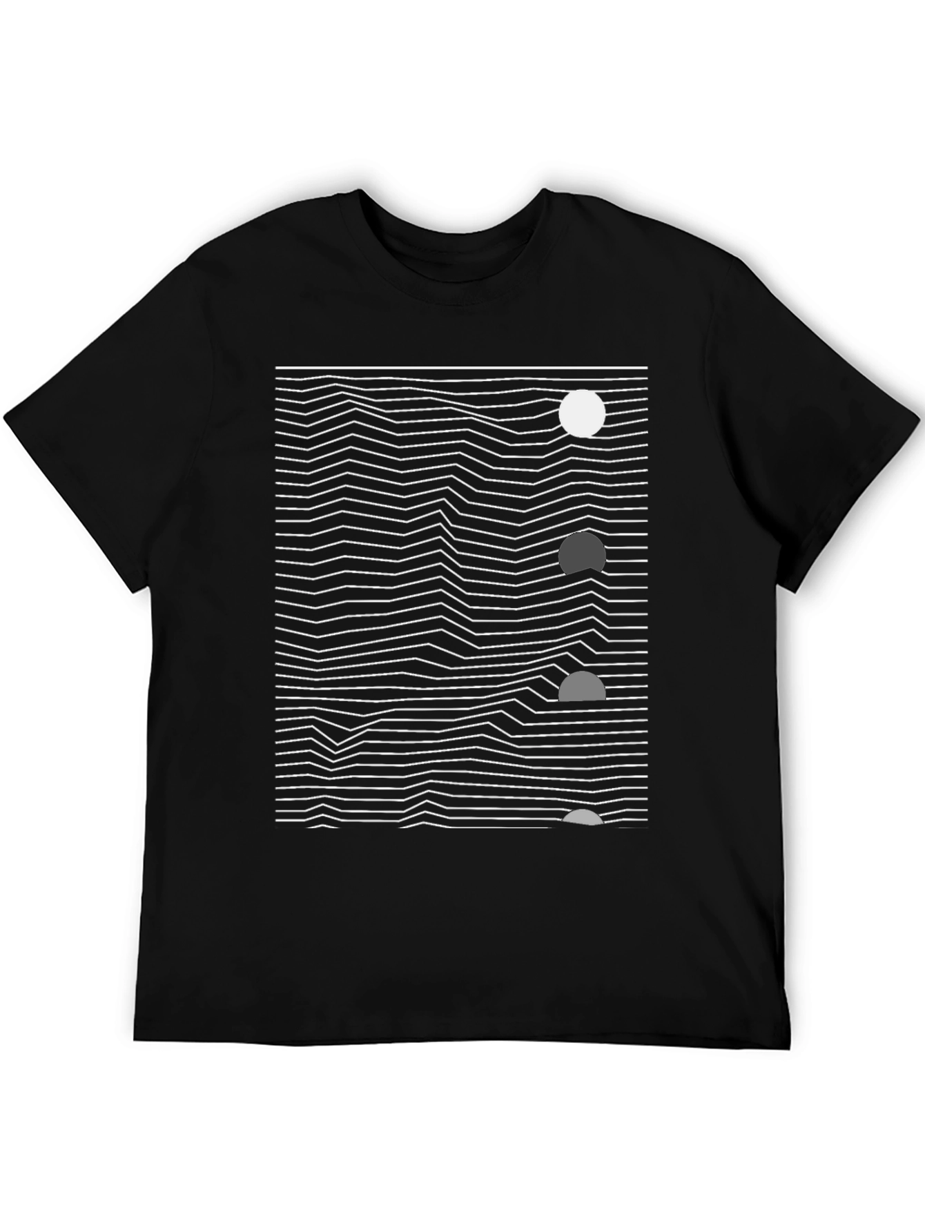 Black Abstract Geometric Graphic Tee - Modern Art Shirt view 5
