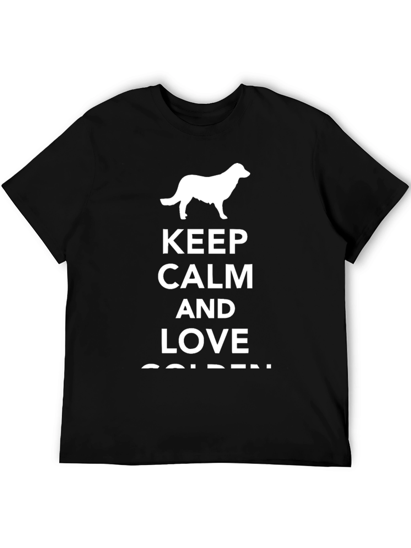 Black Keep Calm and Love Golden Retriever T-Shirt view 5