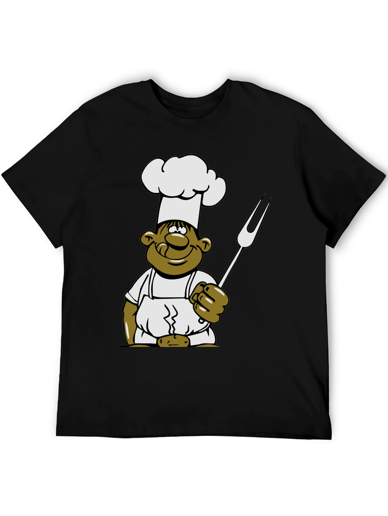 Black Chef Cartoon Graphic T-Shirt - Black view 5