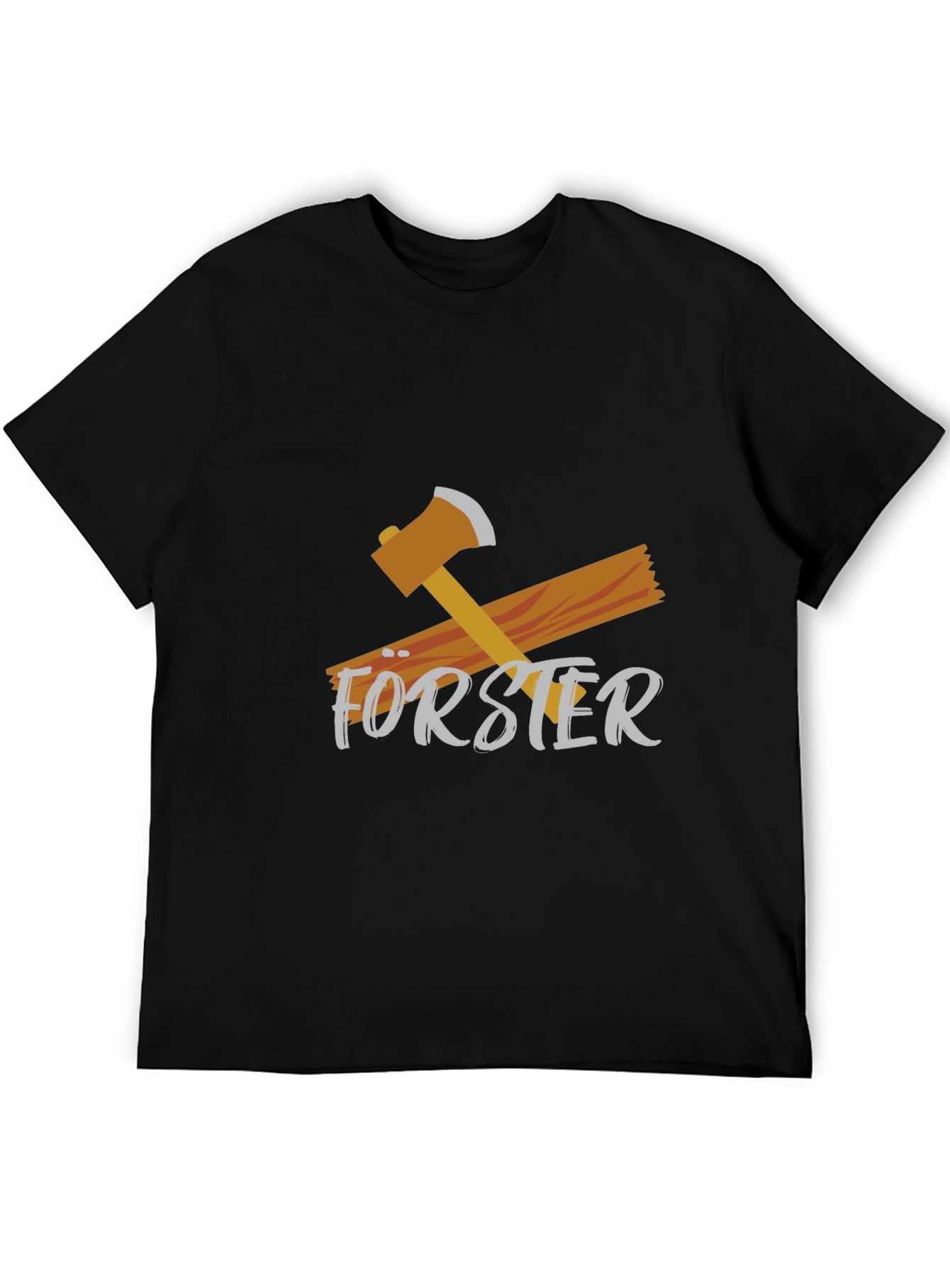 Black Forster Lumberjack T-Shirt - Axe Wood Graphic Tee view 5