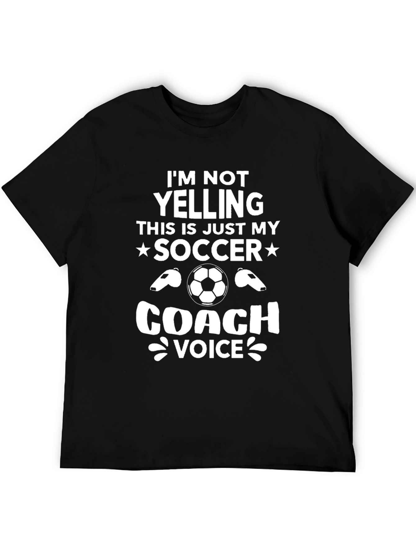 Black Soccer Coach Voice T-Shirt - Funny Coach Tee view 5