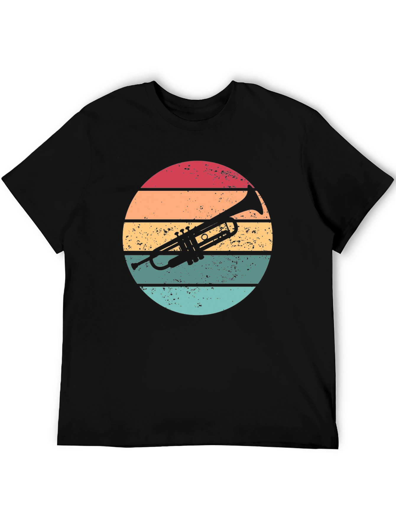Black Retro Trumpet Graphic Tee view 5