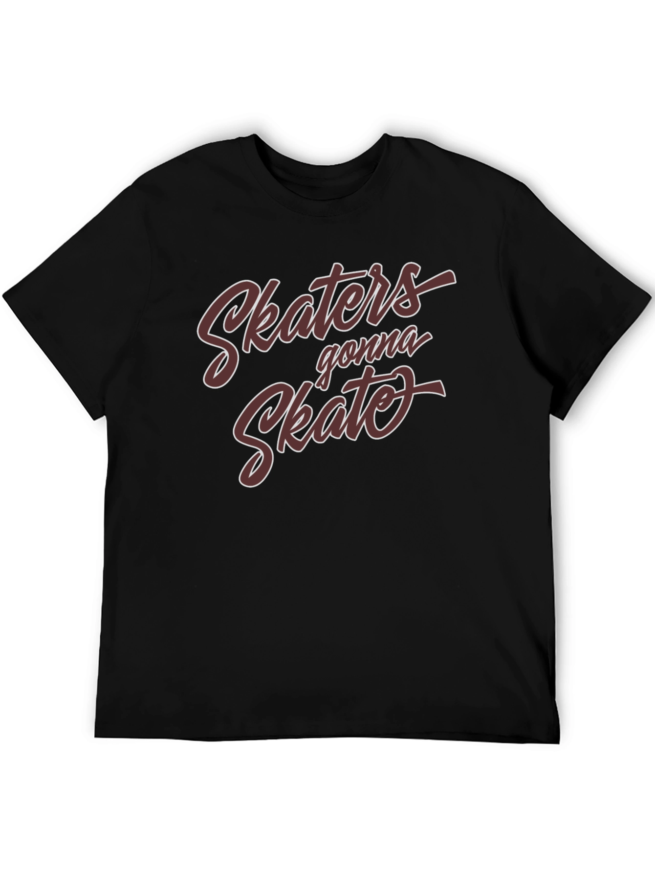 Black Skaters Gonna Skate Black Graphic Tee Shirt view 5