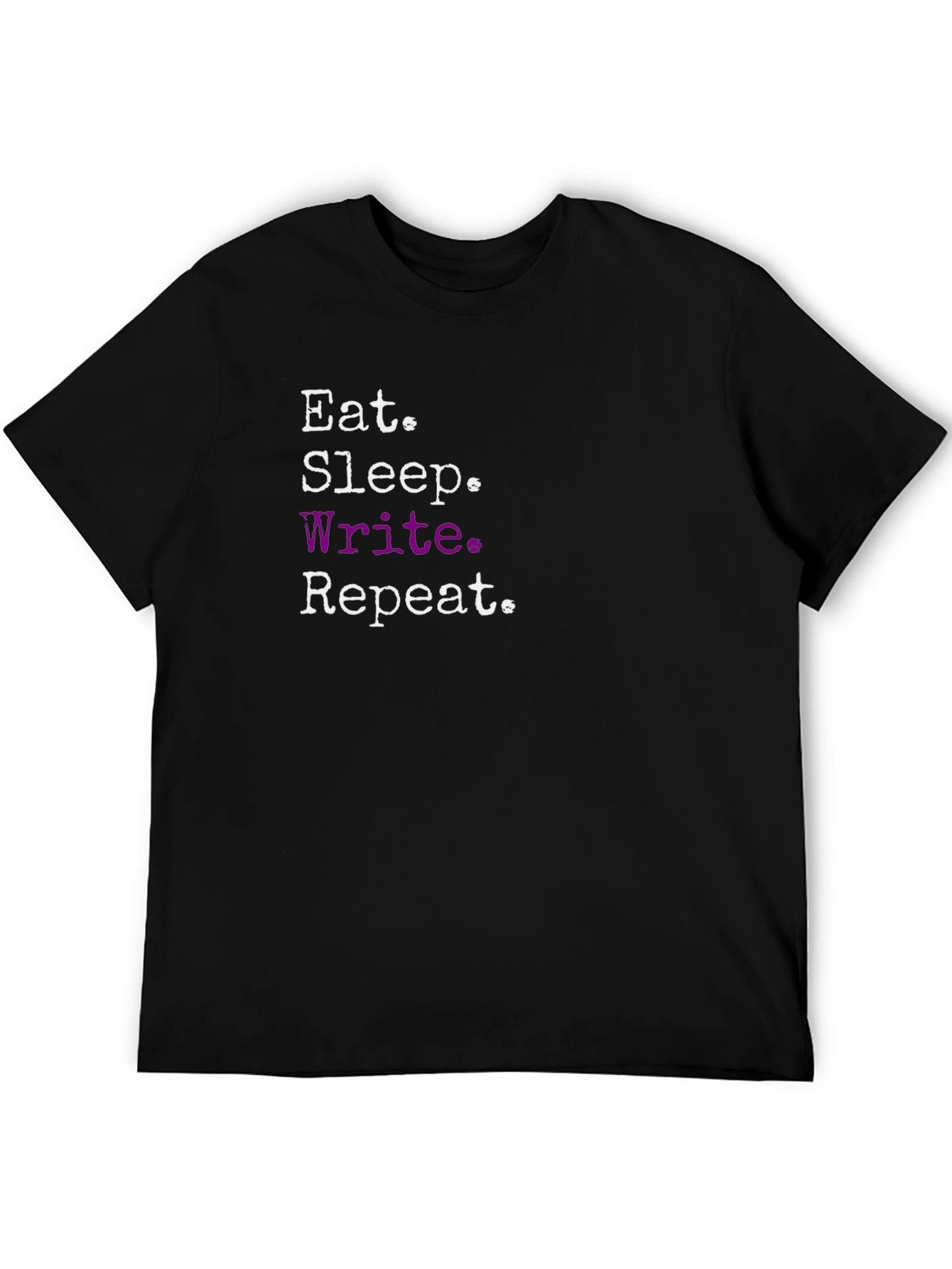 Black Eat Sleep Write Repeat T-Shirt - Black view 5