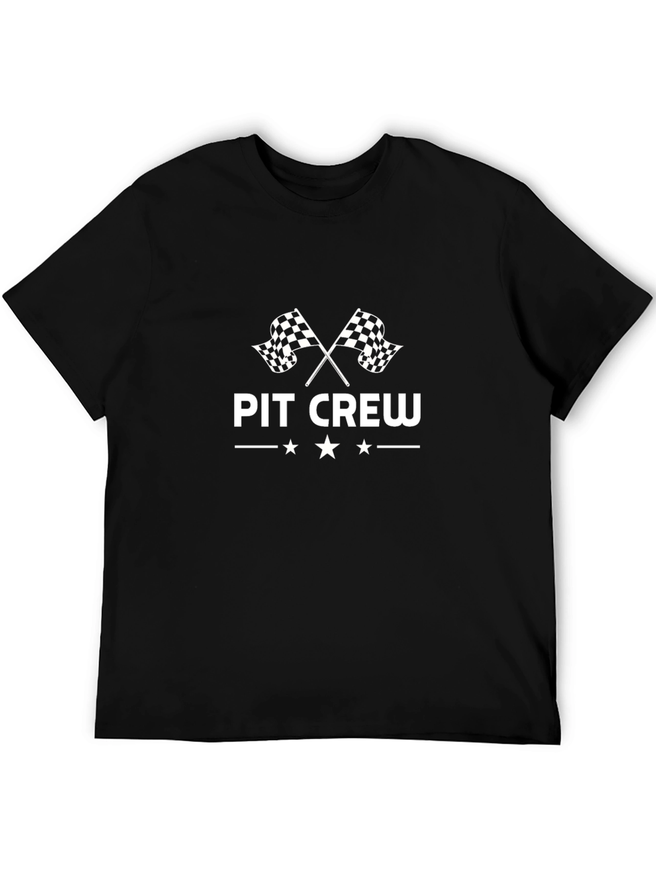 Pit Crew Racing Flags Black T-Shirt - 5