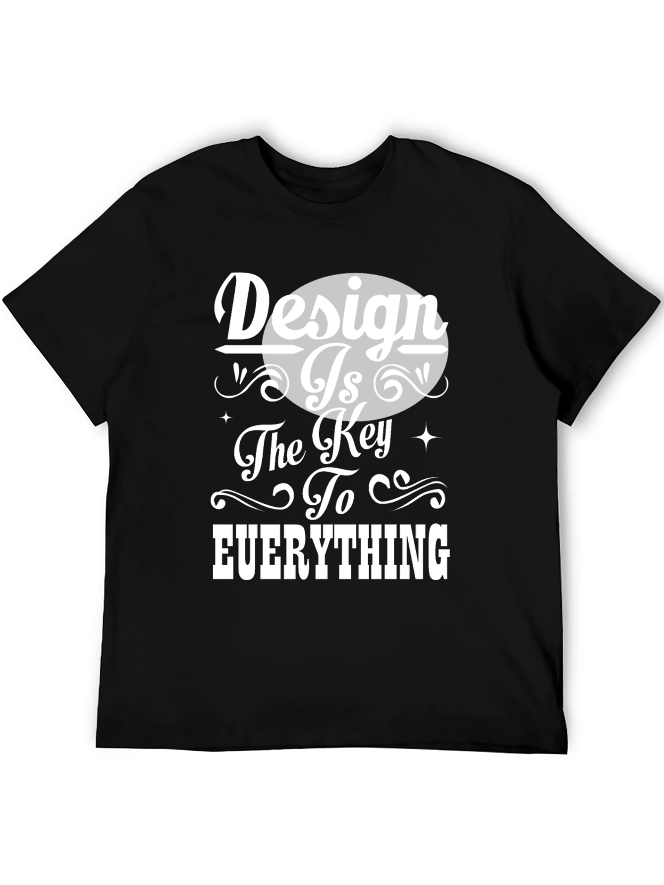 Black Design is Key Graphic Tee - Unisex Black T-Shirt view 5
