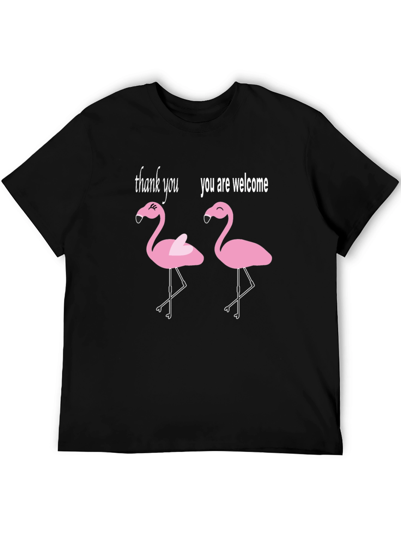 Black Funny Flamingo T-Shirt - Thank You You're Welcome Tee view 5