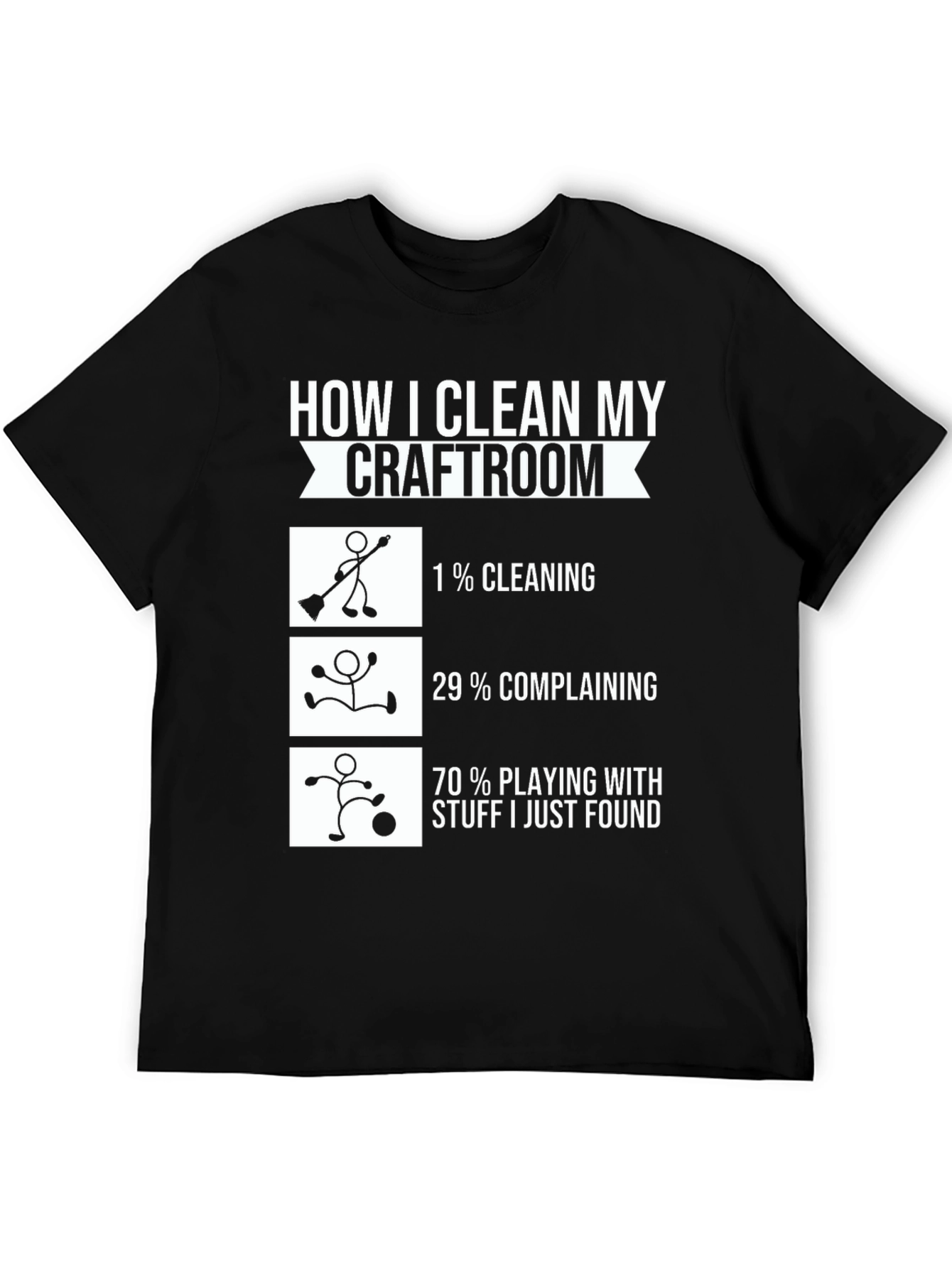 Black Funny Craft Room Cleaning T-Shirt view 5