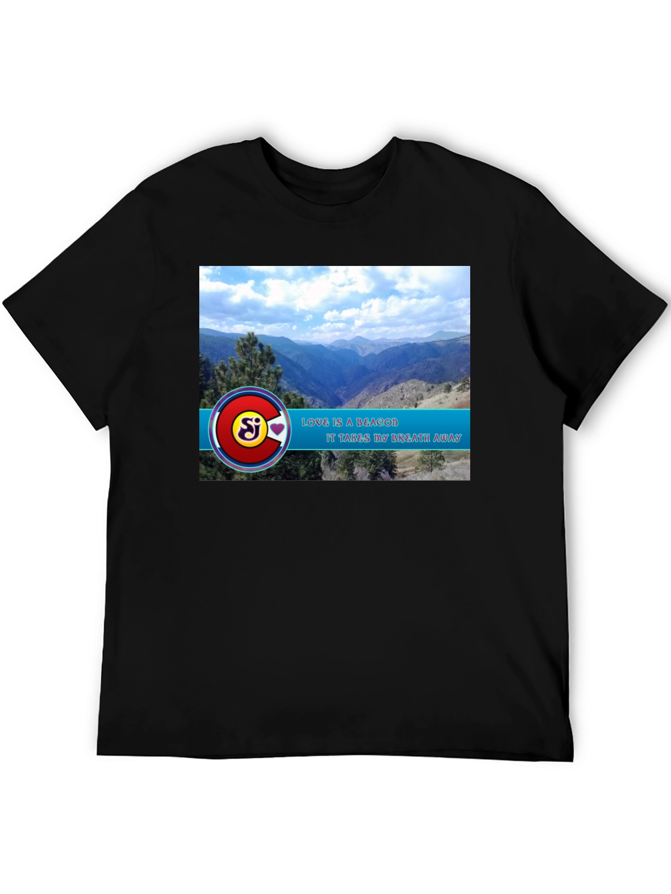 Black Scenic Mountain View Graphic Tee view 5