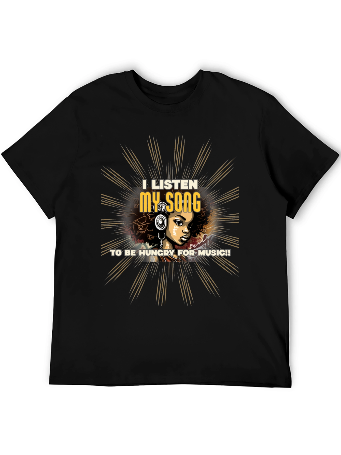 Black I Listen My Song Graphic Tee view 5