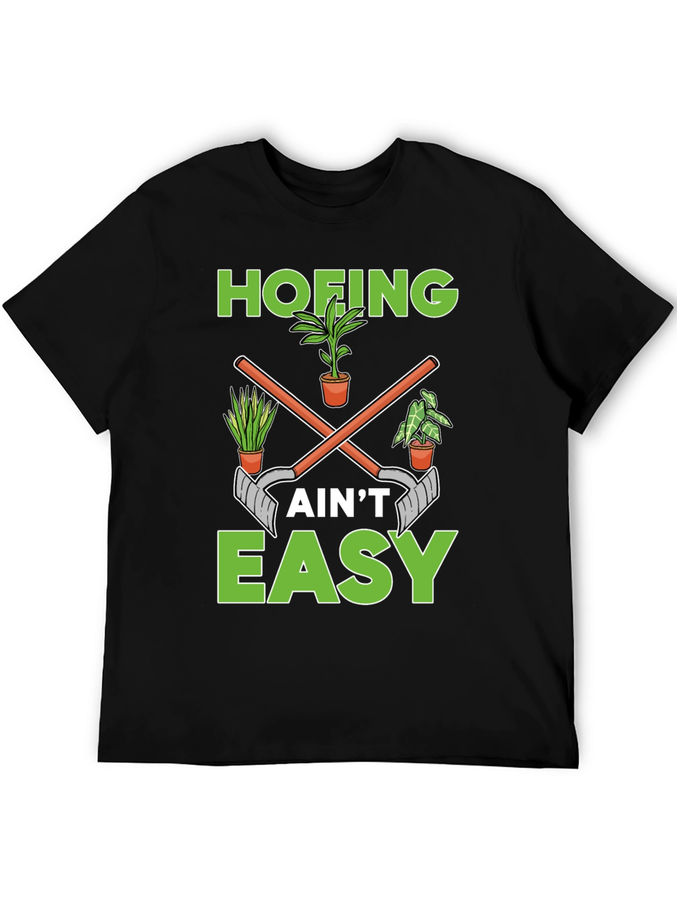 Black Hofing Ain't Easy Garden Humor T-Shirt view 5