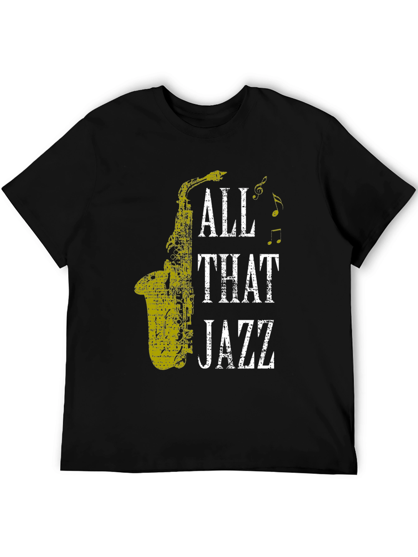 Black All That Jazz Saxophone T-Shirt view 5