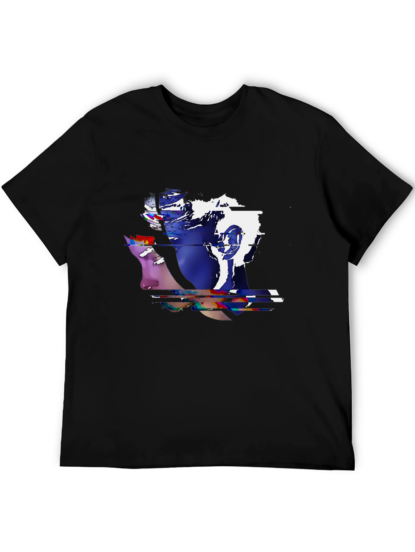 Black Abstract Graphic Print Black T-Shirt view 5