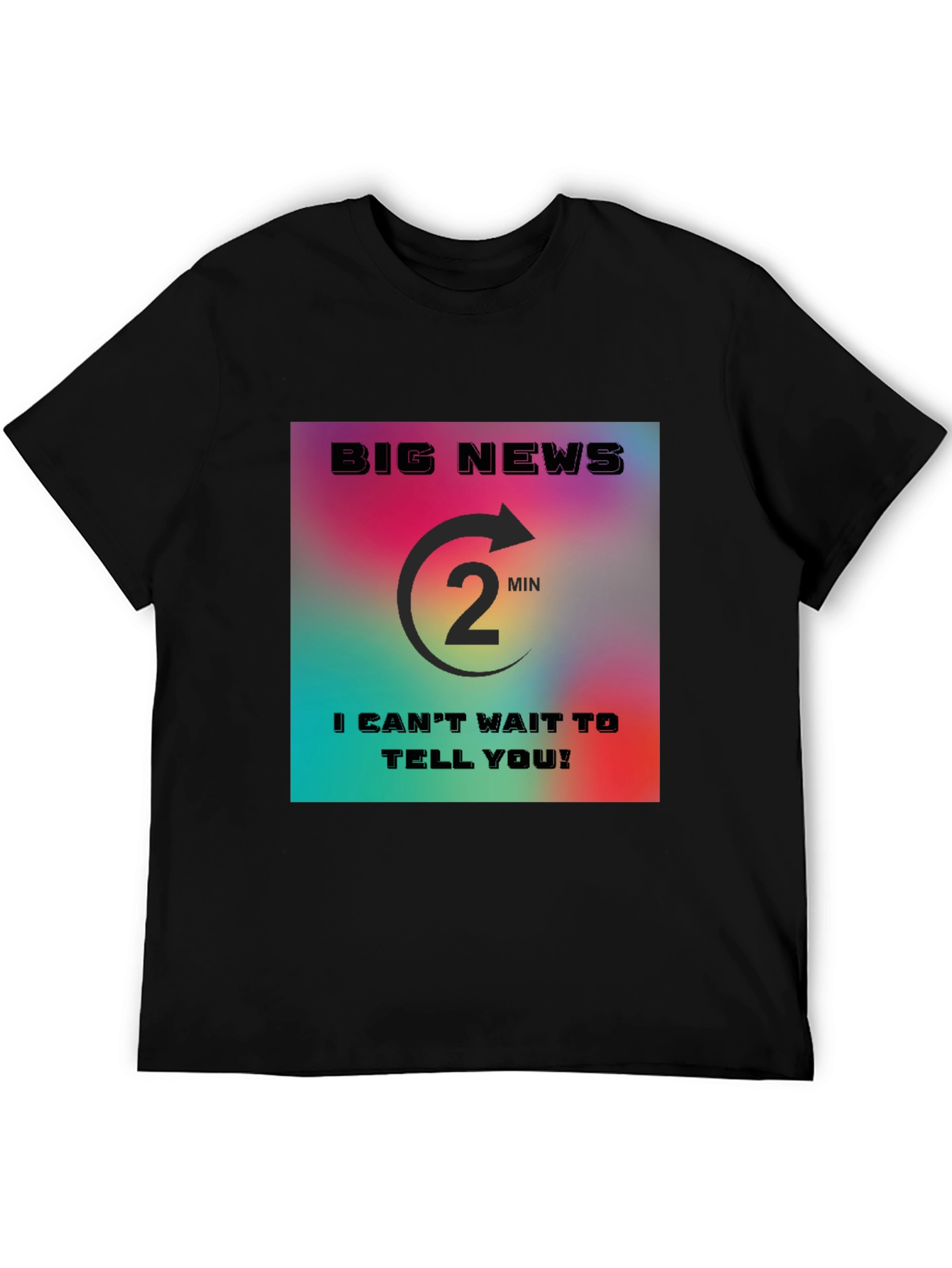 Black Big News Countdown T-Shirt view 5