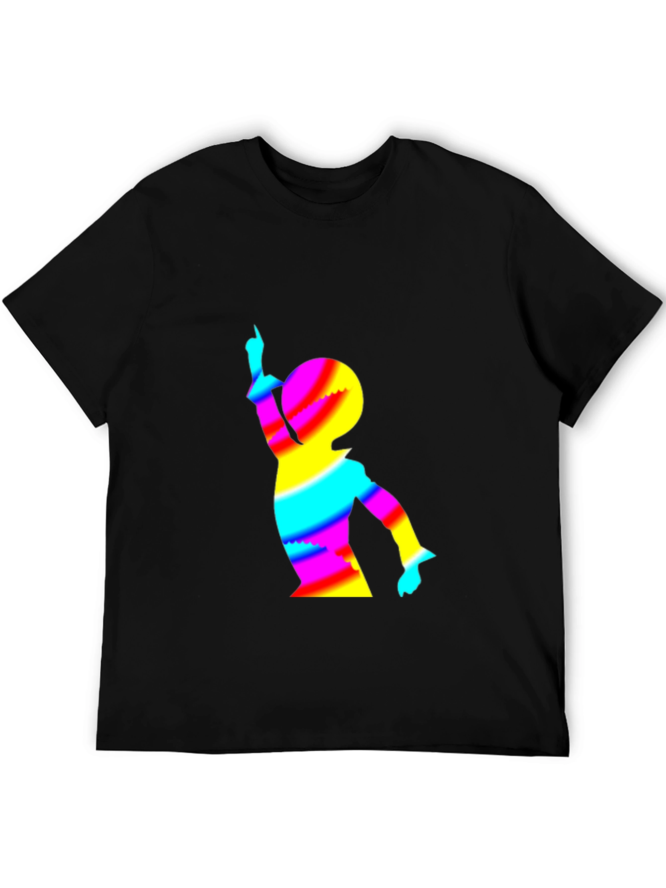Black Retro Rainbow Silhouette Tee view 5