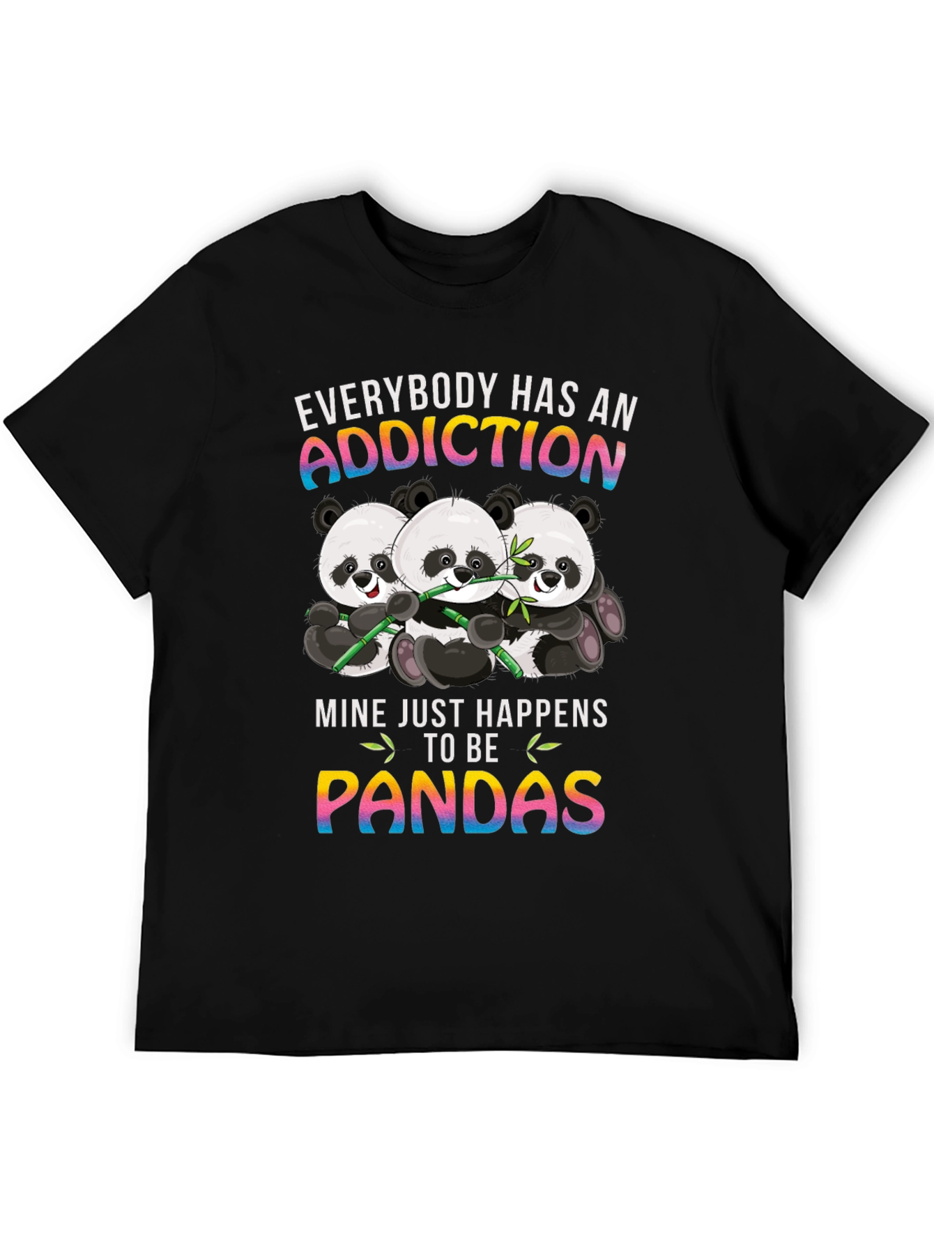 Black Panda Addiction Graphic T-Shirt - Unisex view 5