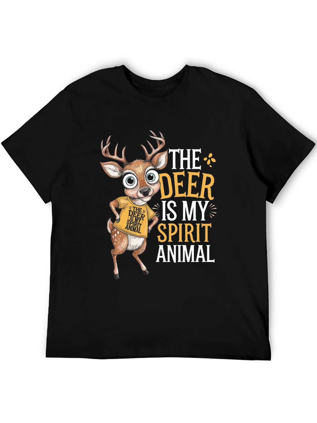 Black Deer Spirit Animal Graphic T-Shirt - Funny Deer Lover Tee view 5