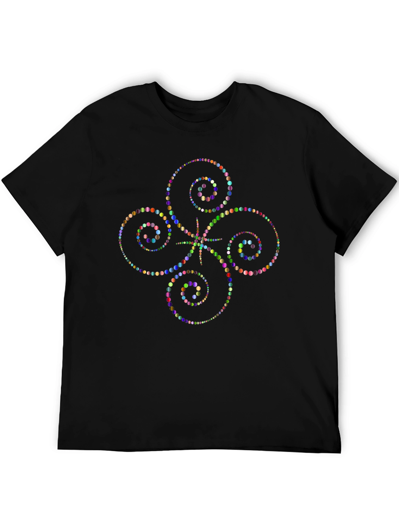Black Geometric Swirl T-Shirt - Black view 5
