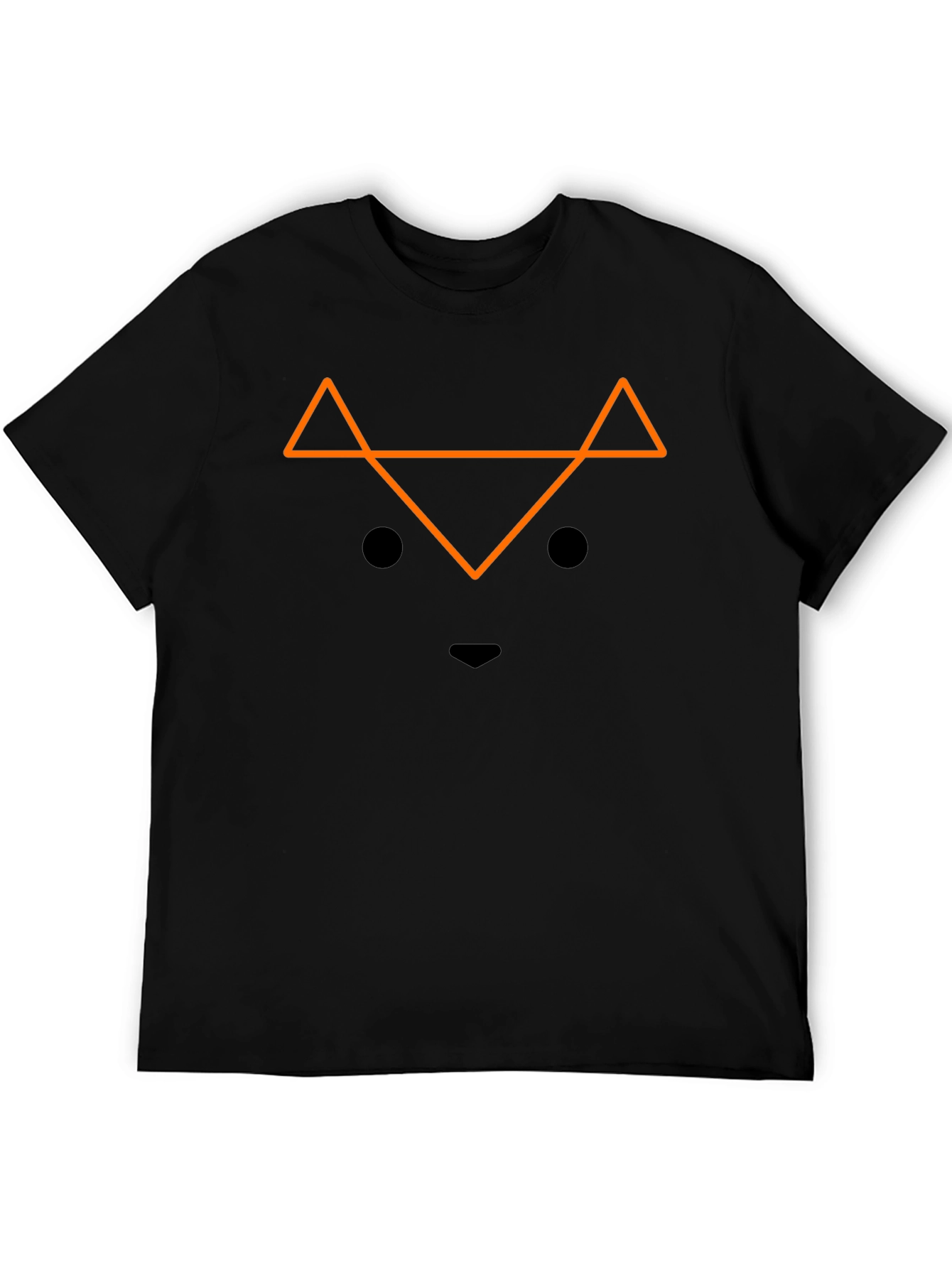 Black Geometric Fox Graphic Tee - Men's Black T-Shirt view 5