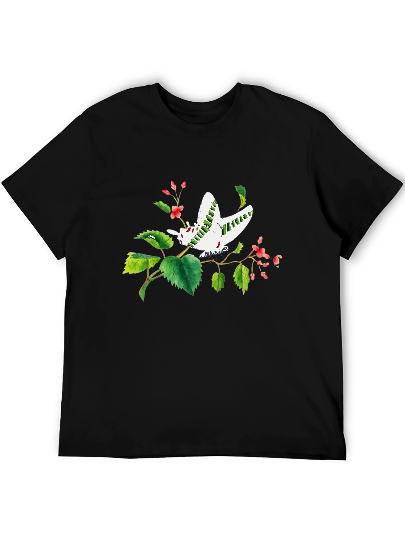 Black Butterfly Graphic Print Black T-Shirt view 5