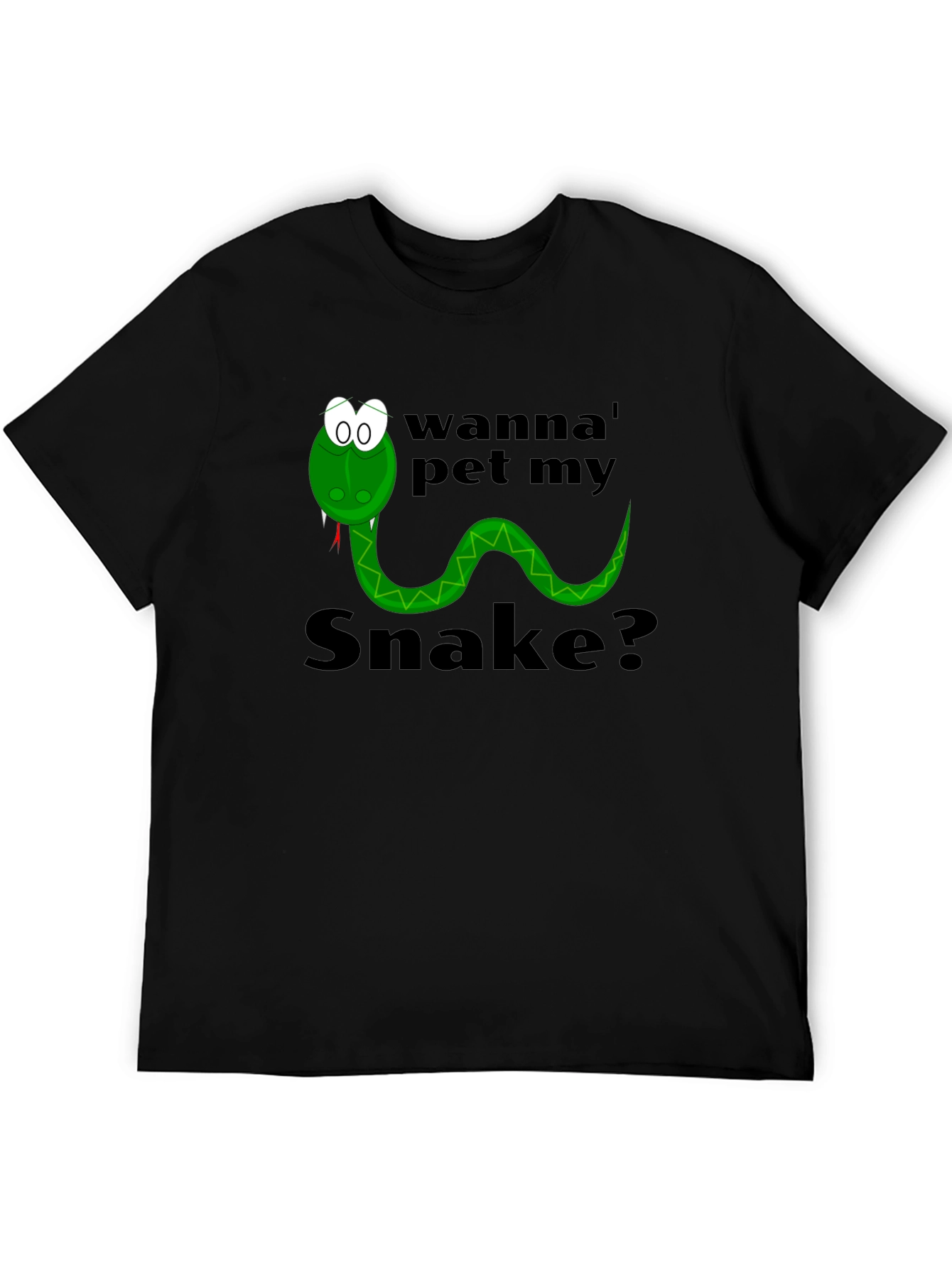 Black Wanna Pet My Snake? Funny Graphic Tee view 5