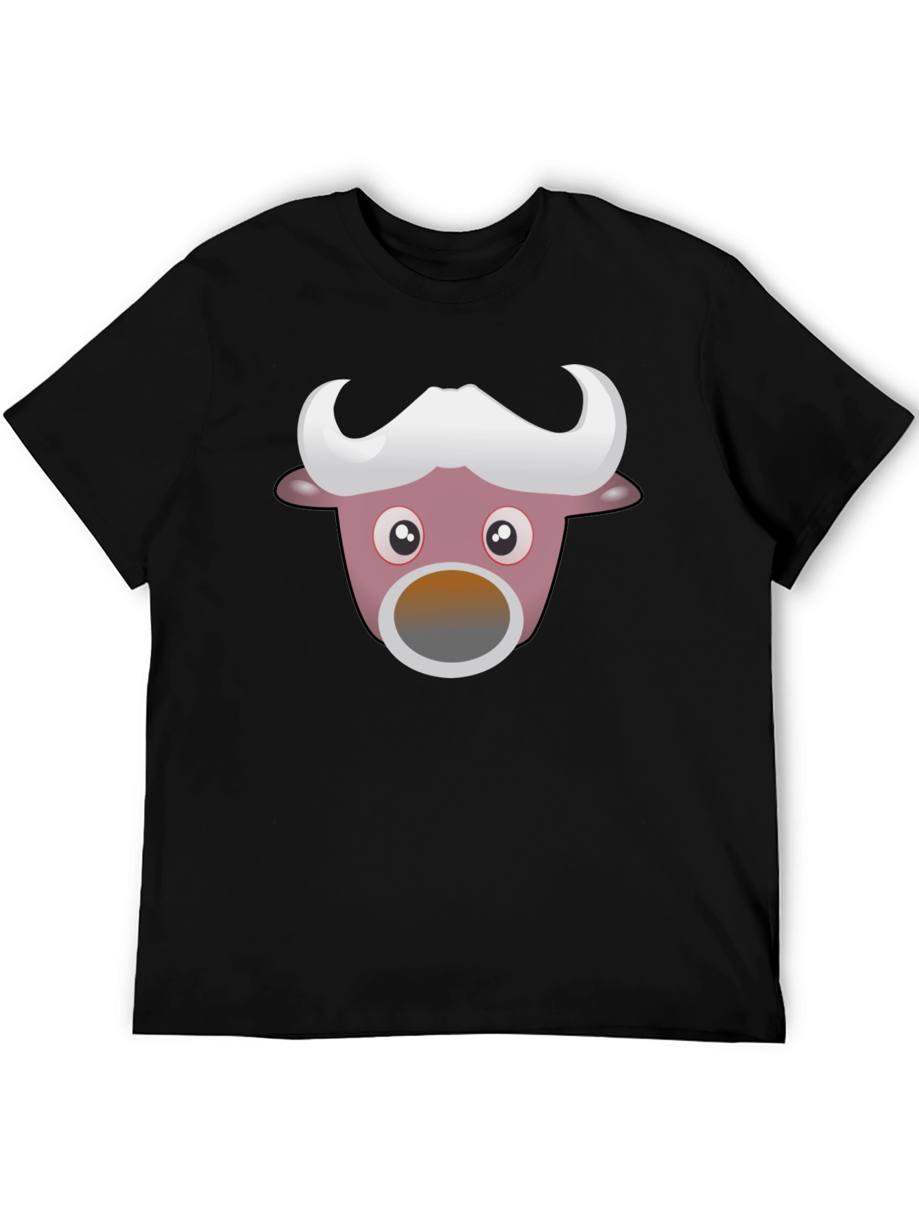 Black Funny Cartoon Animal Graphic Black T-Shirt view 5