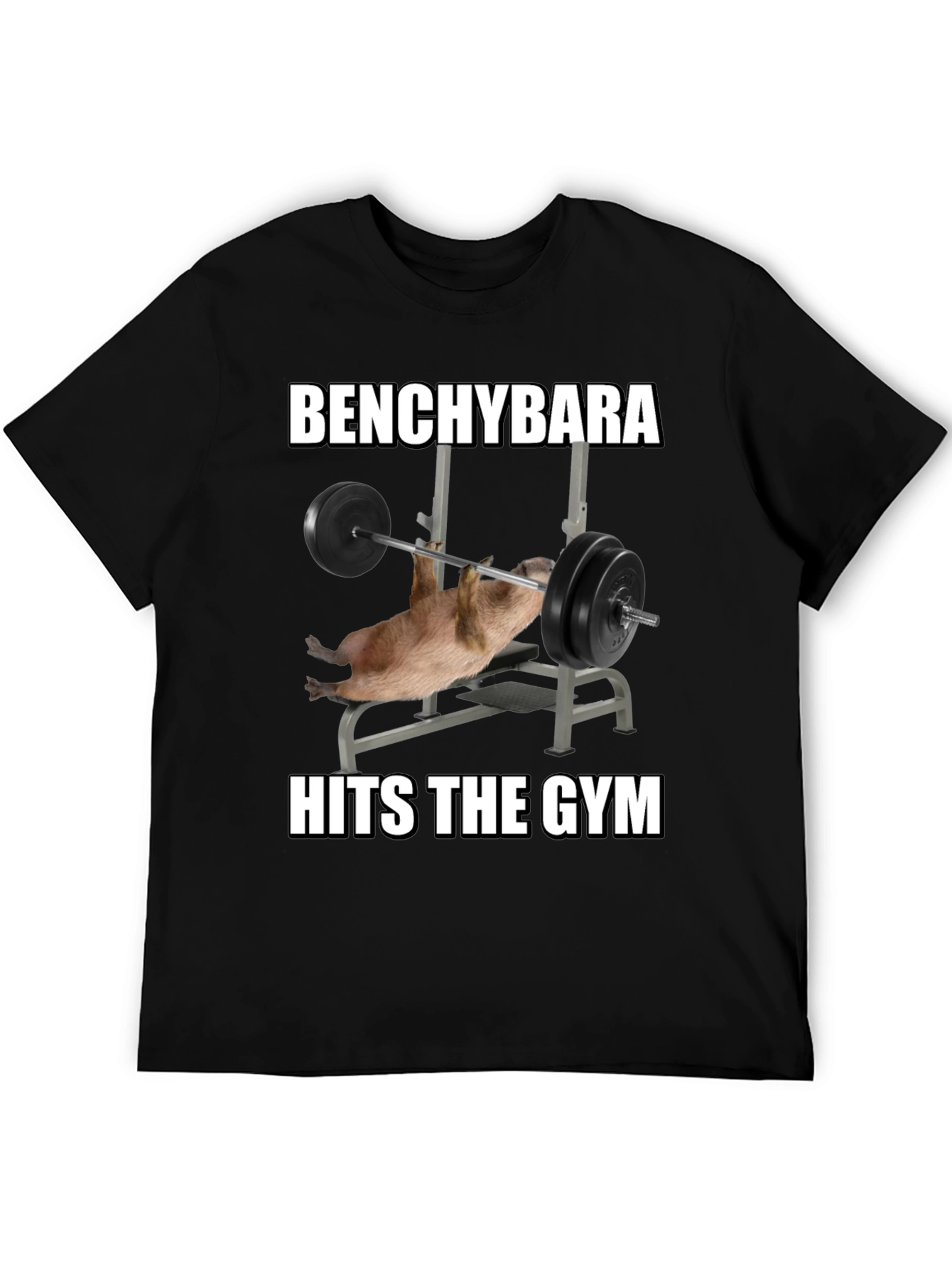 Black Benchybara Hits the Gym T-Shirt view 5