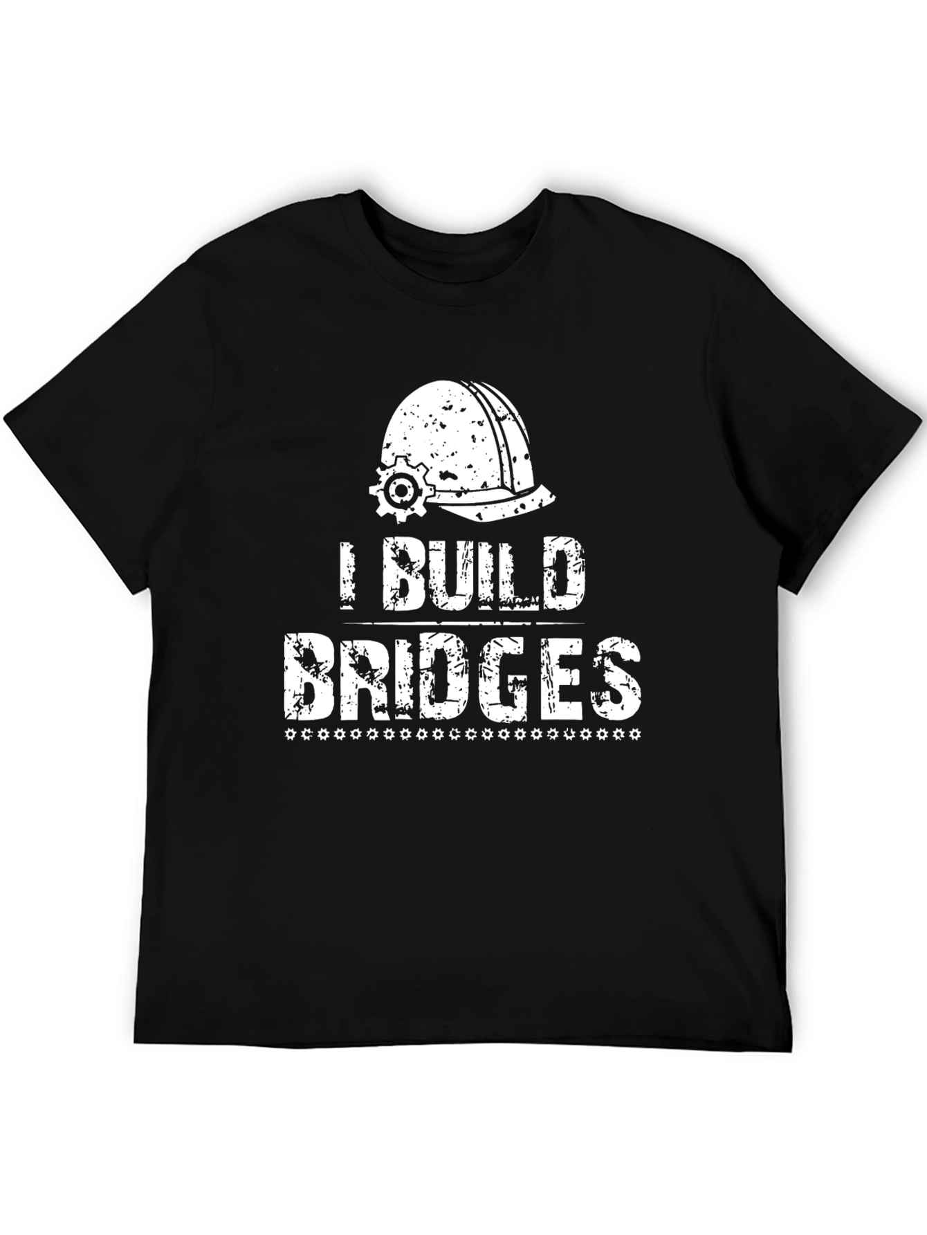 Black I Build Bridges Graphic T-Shirt - Construction Worker Tee view 5