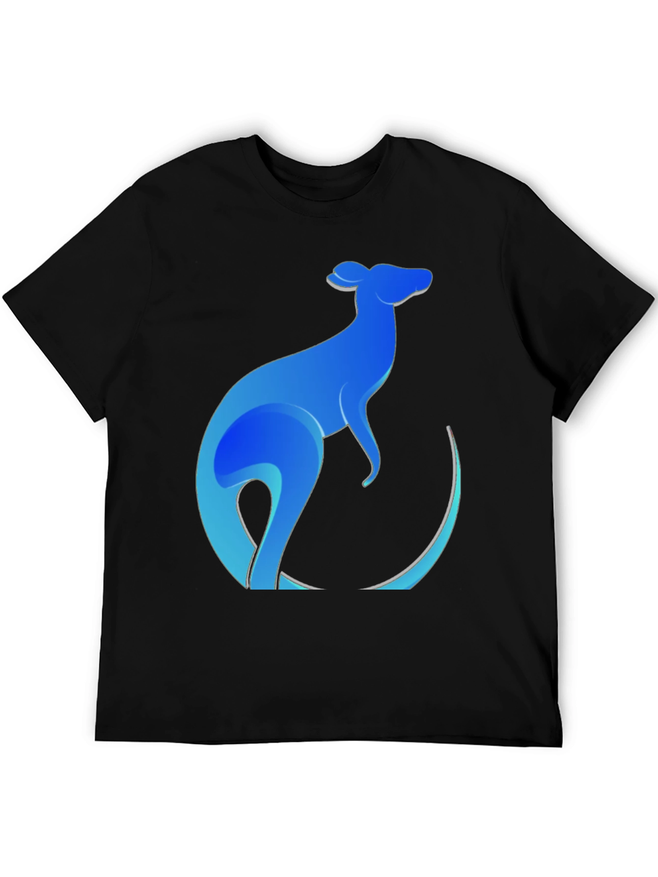 Black Blue Kangaroo Graphic Tee - Men's Black T-Shirt view 5