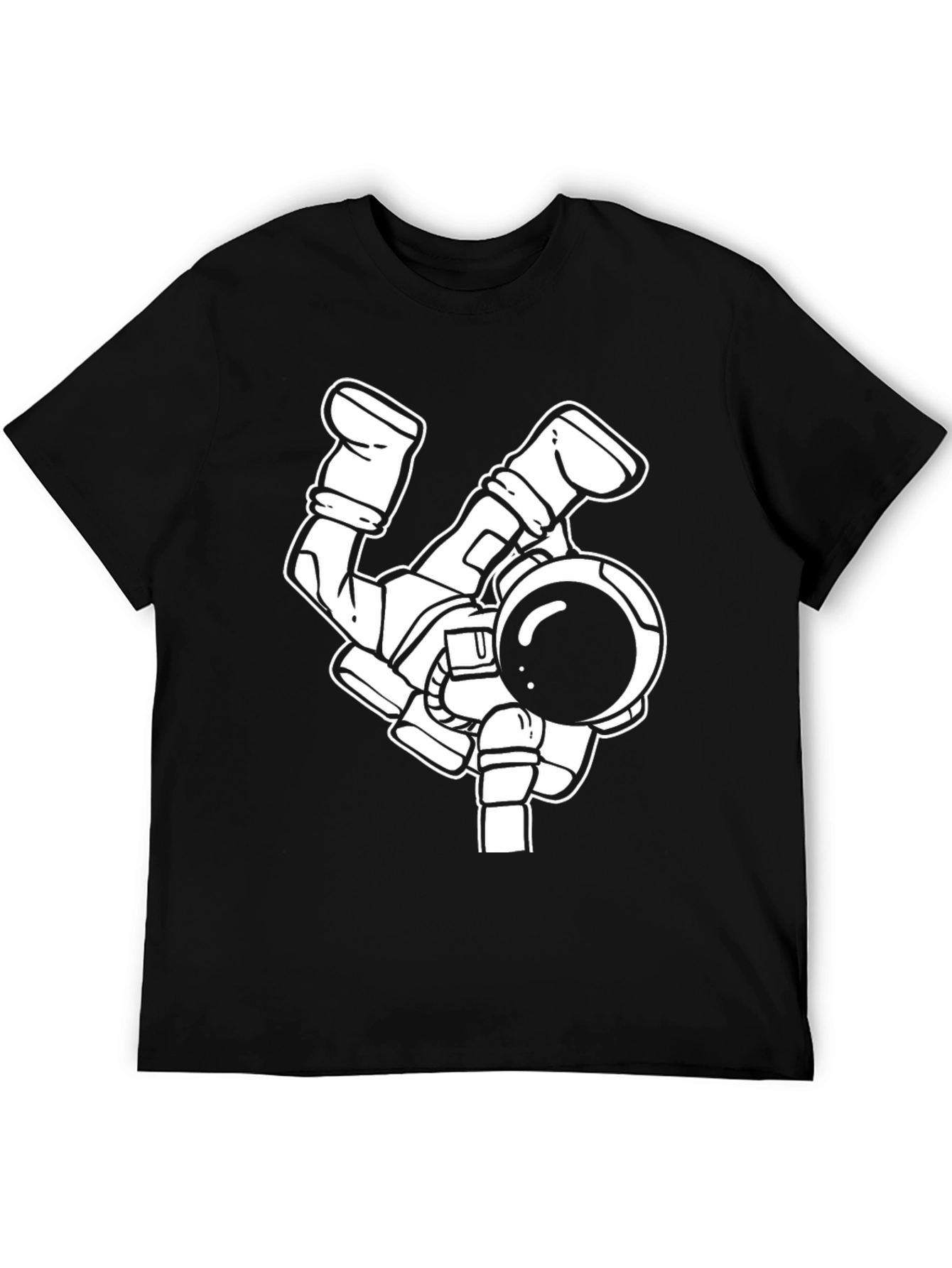 Black Astronaut Graphic Tee - Unique Design, Stylish Black Shirt view 5