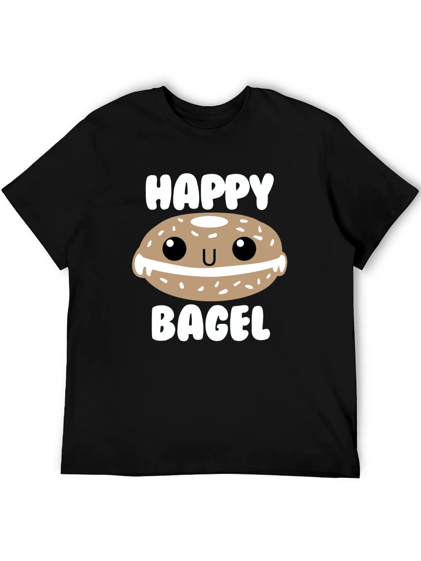 Black Happy Bagel Graphic T-Shirt view 5