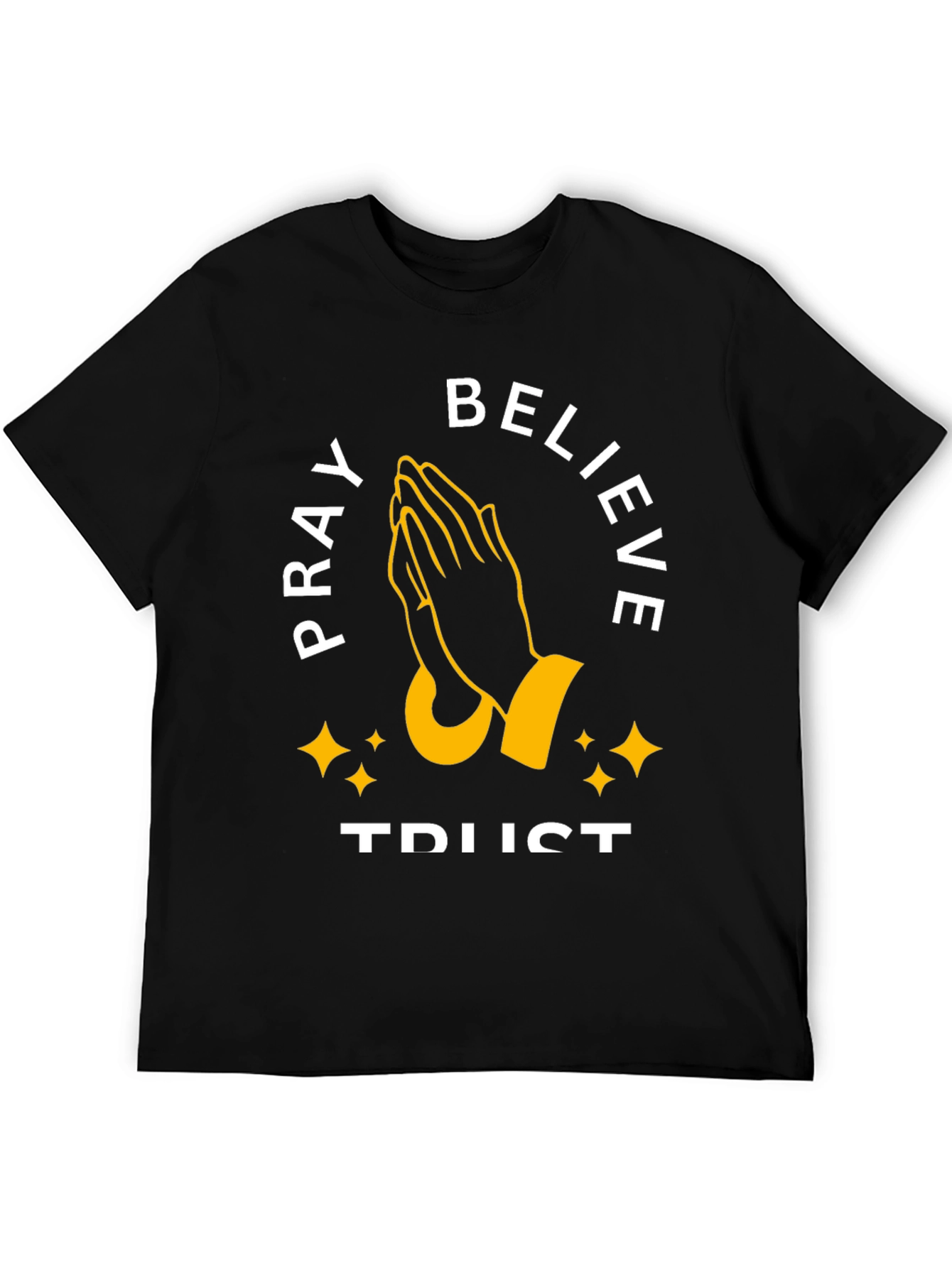 Black Pray Believe Trust Graphic Tee view 5