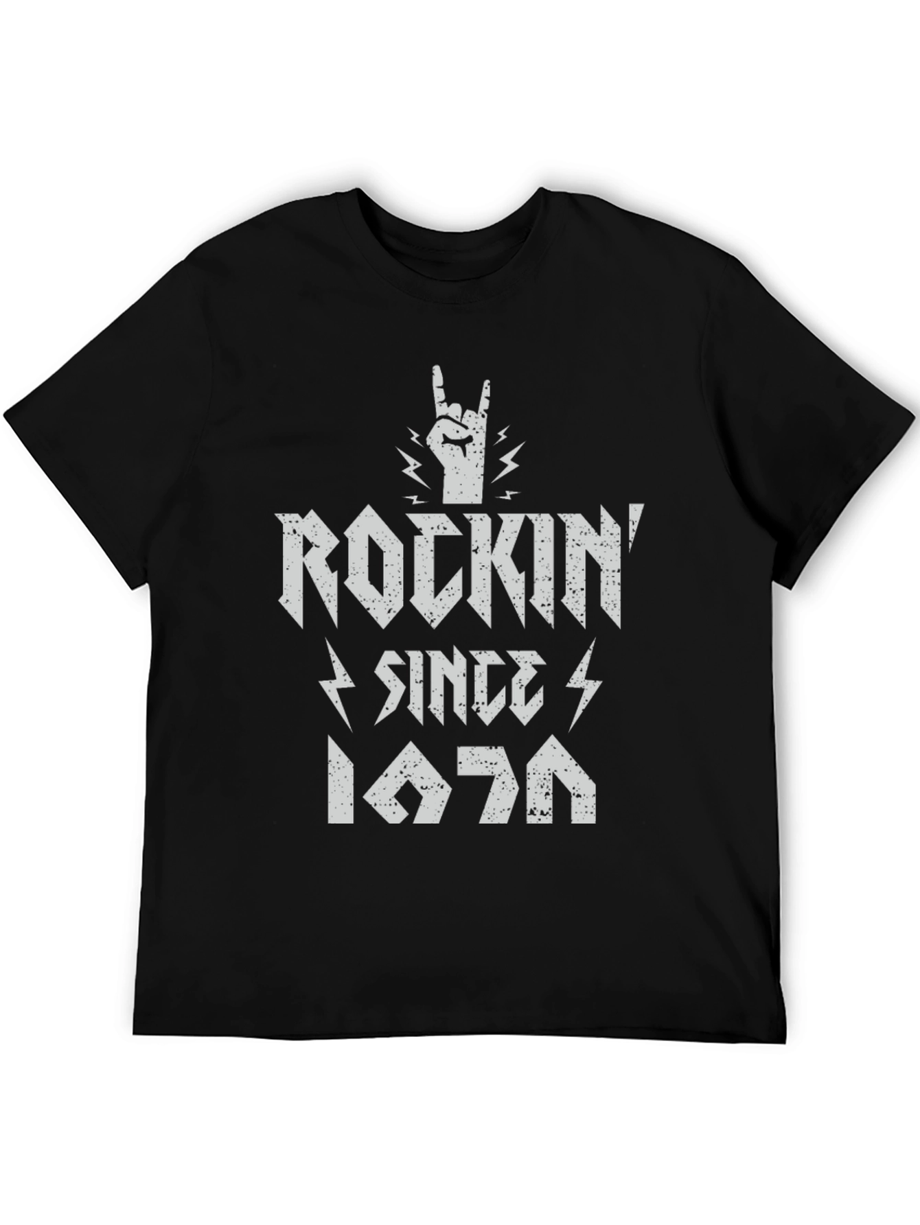 Black Rockin' Since 1976 Graphic Tee view 5