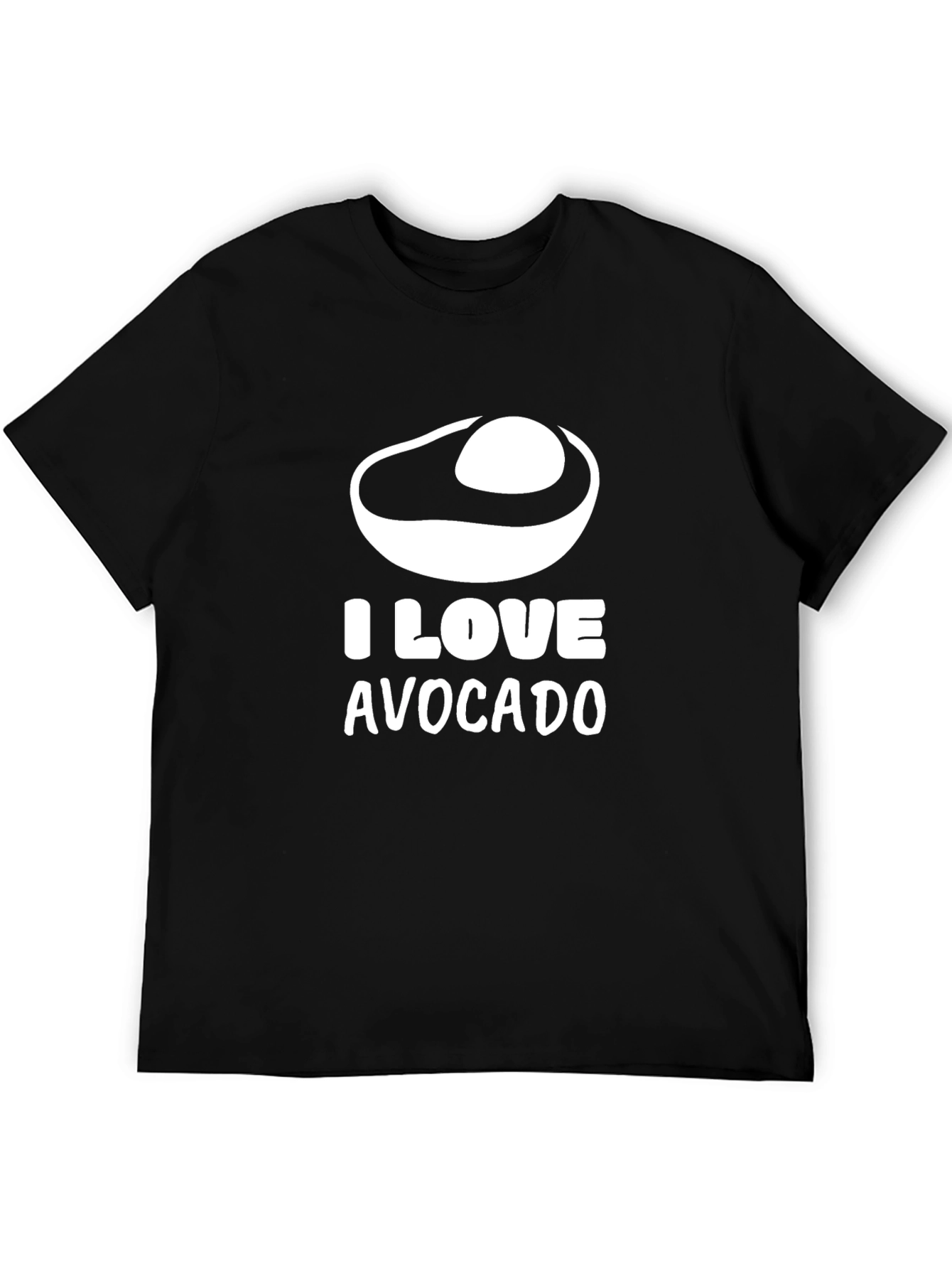 Black I Love Avocado T-Shirt, Unisex Black Tee view 5