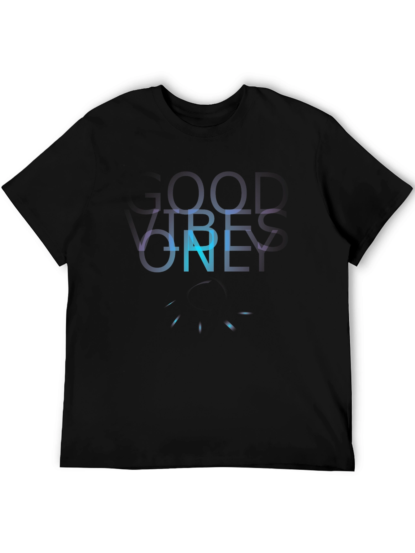 Black Cool Vibes Only Graphic T-Shirt view 5