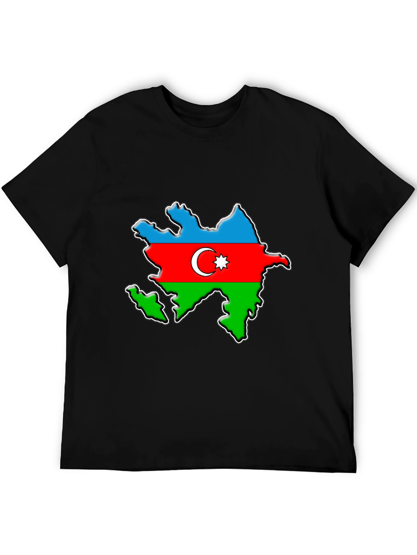 Black Azerbaijan Flag Map T-Shirt - Patriotic Pride Tee view 5