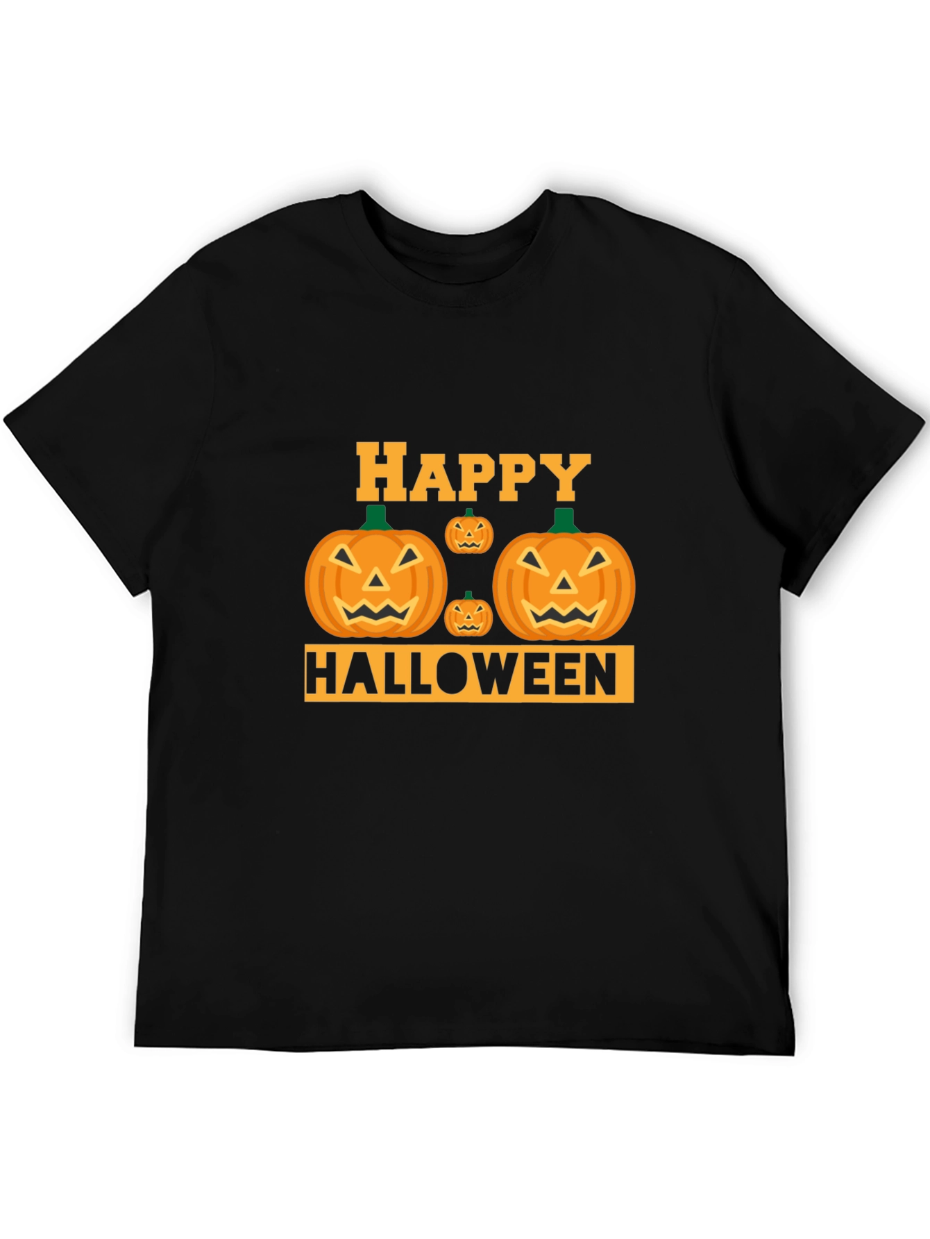 Black Happy Halloween Pumpkin T-Shirt view 5