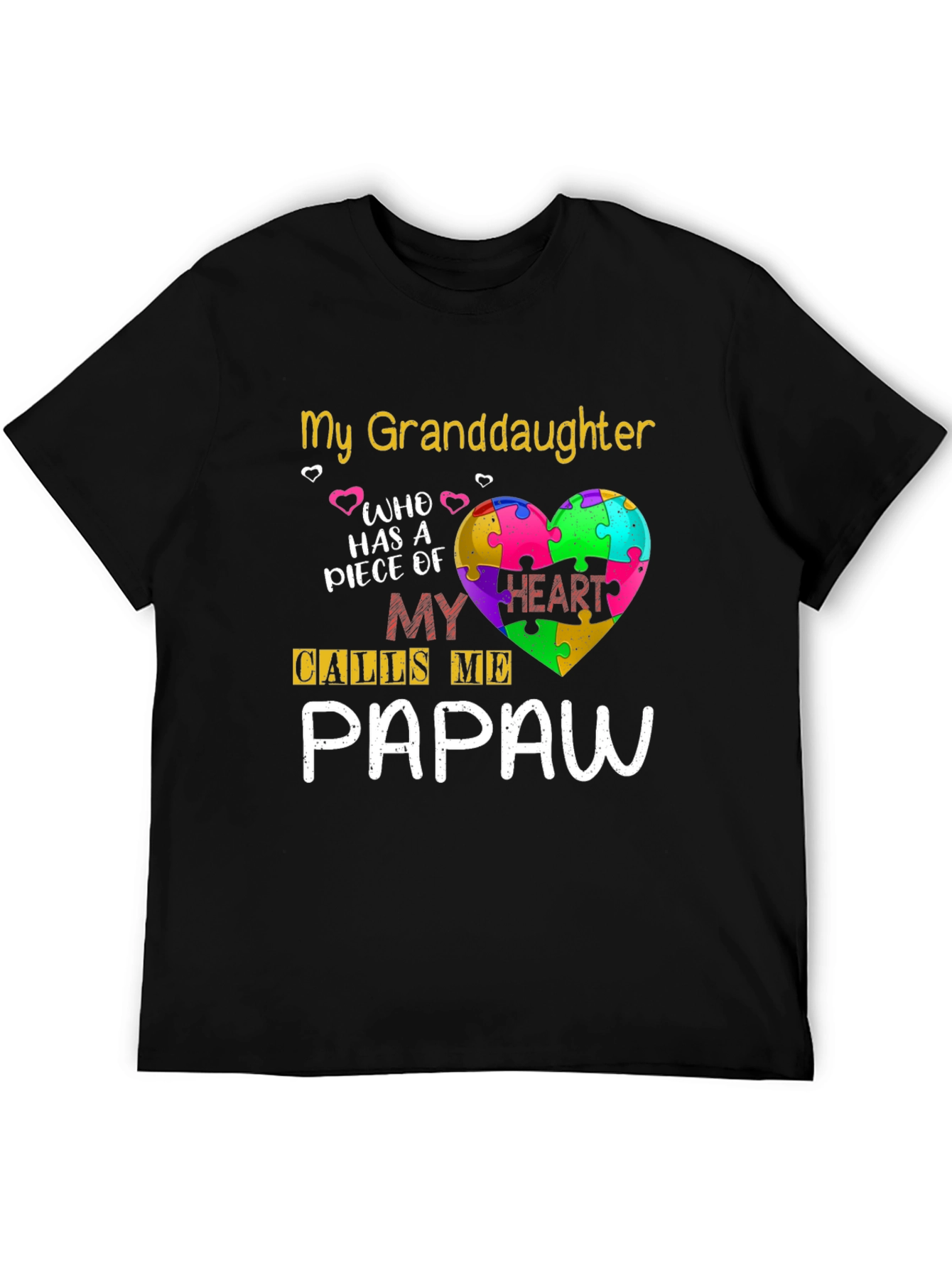 Black My Granddaughter Autism Awareness T-Shirt view 5